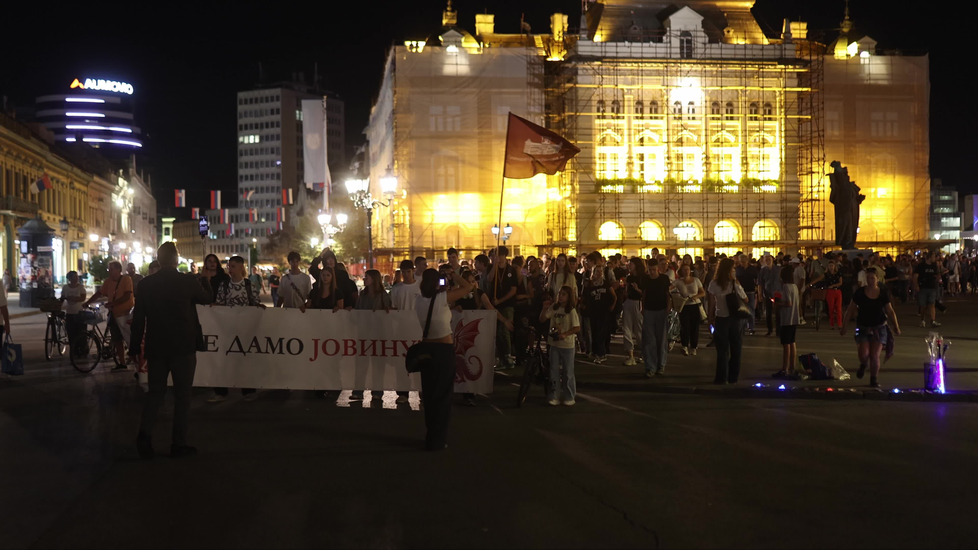 Protest by Students of Jovan Jovanovic Zmaj Gymnasium in Novi Sad, Serbia