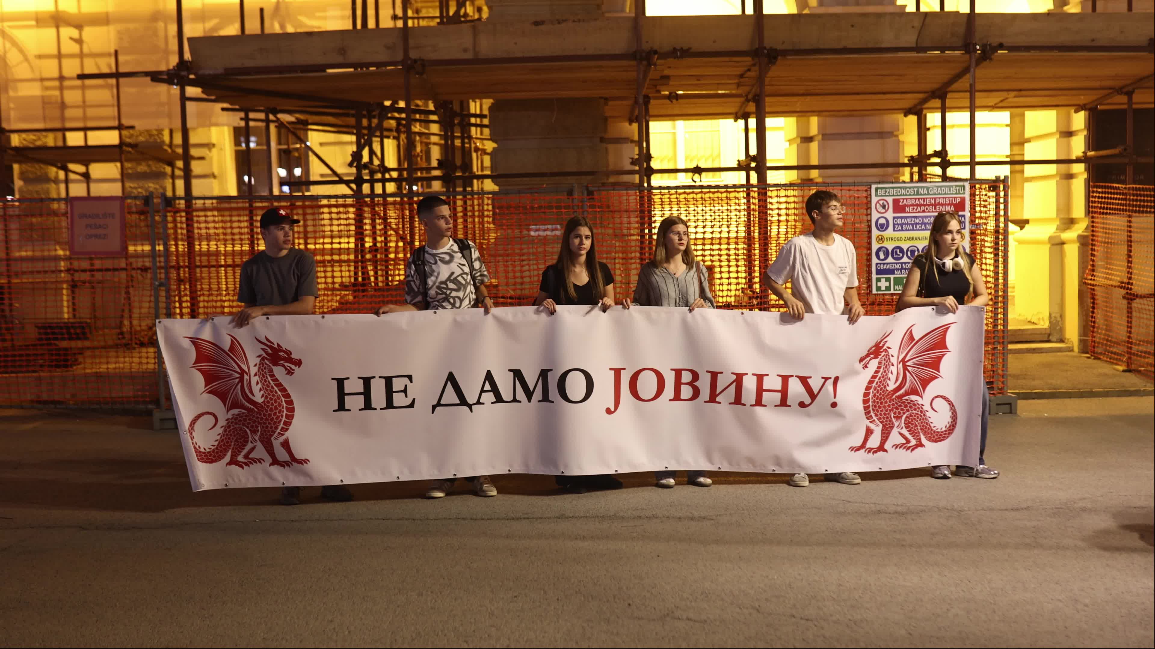 Protest by Students of Jovan Jovanovic Zmaj Gymnasium in Novi Sad, Serbia