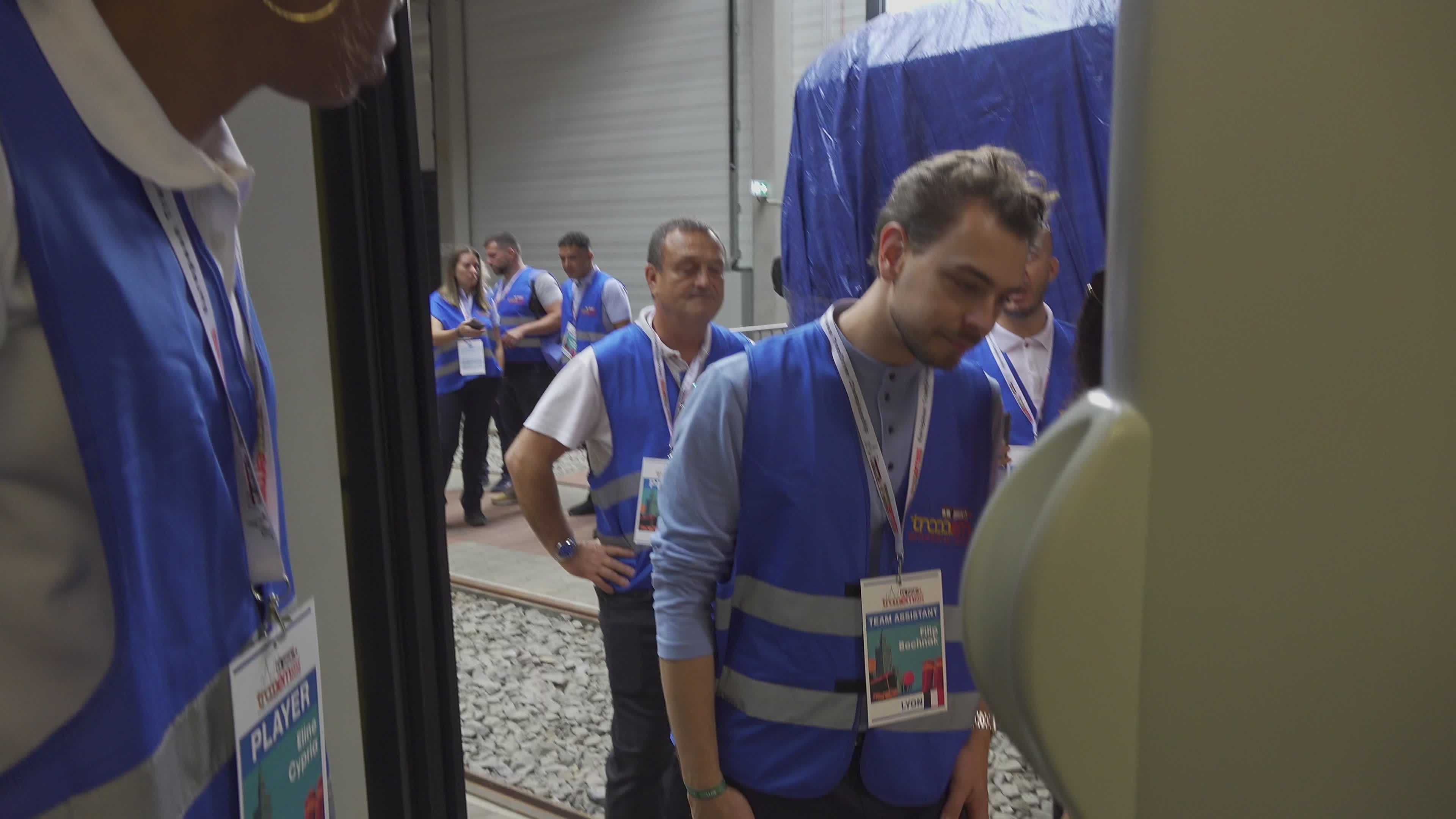 International teams practice for tram driving championships in Warsaw