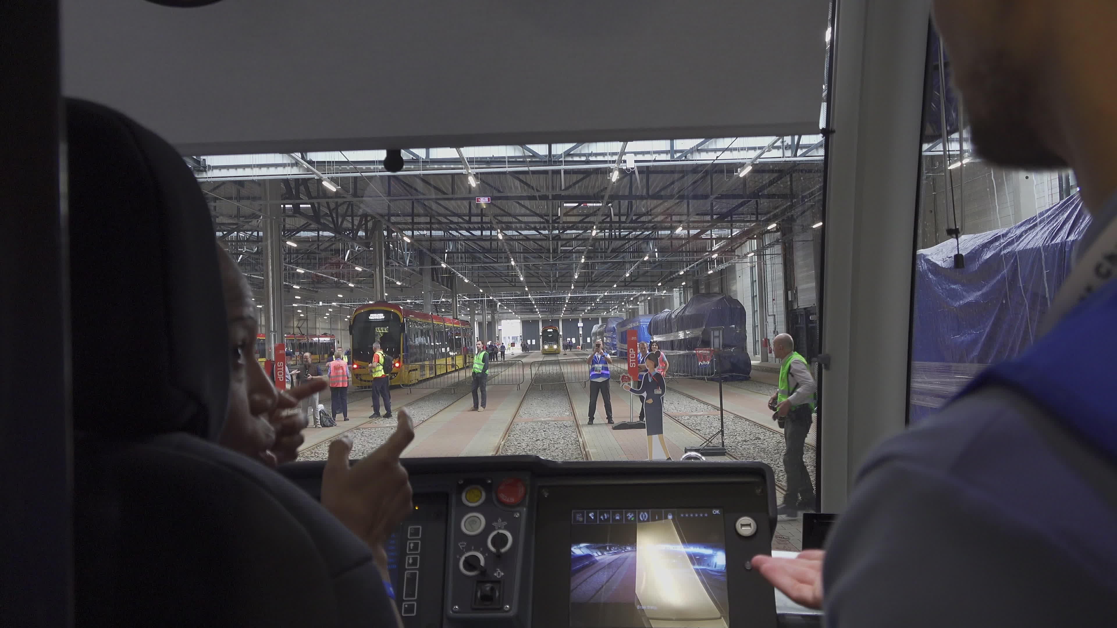 International teams practice for tram driving championships in Warsaw