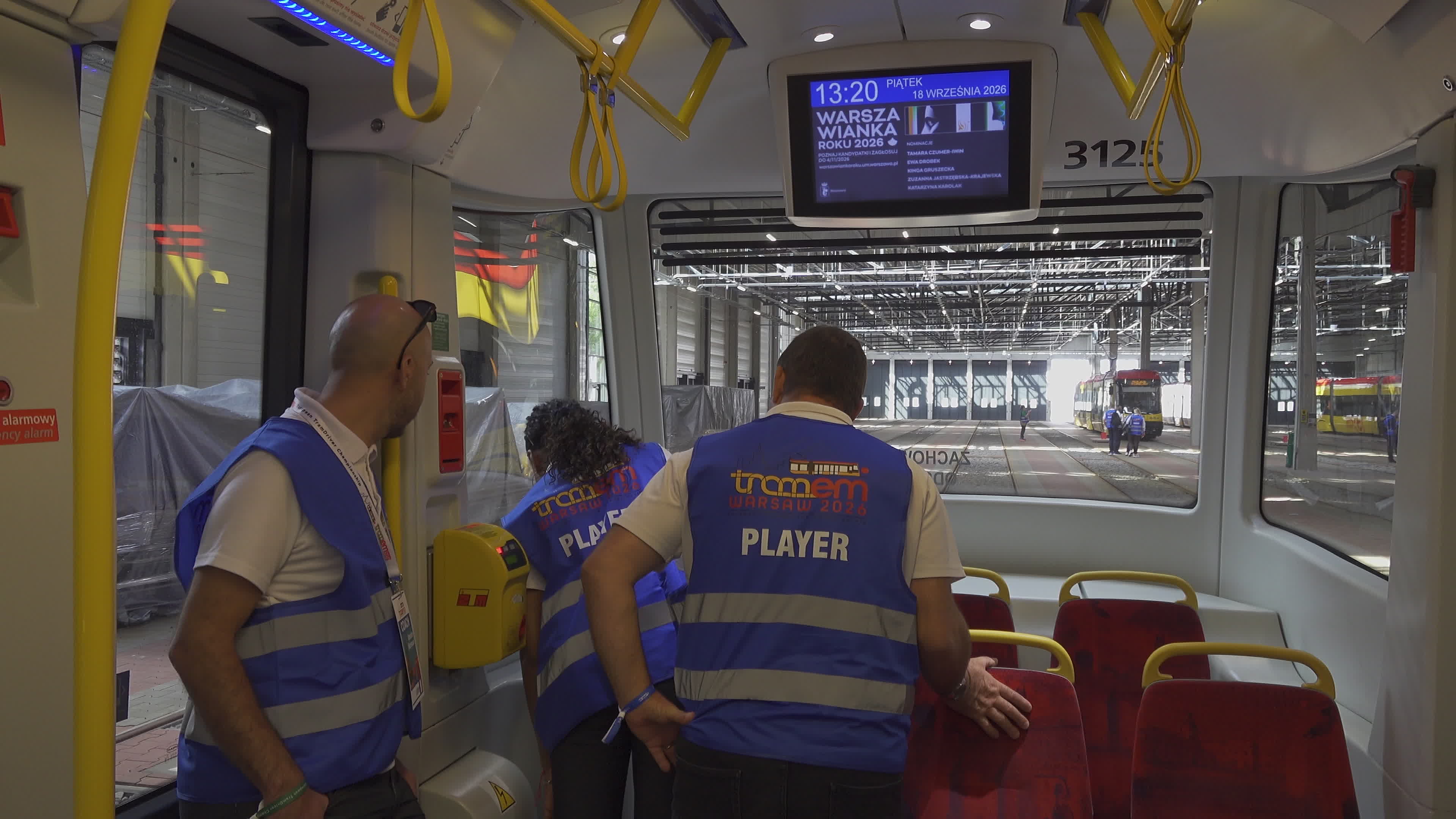 International teams practice for tram driving championships in Warsaw