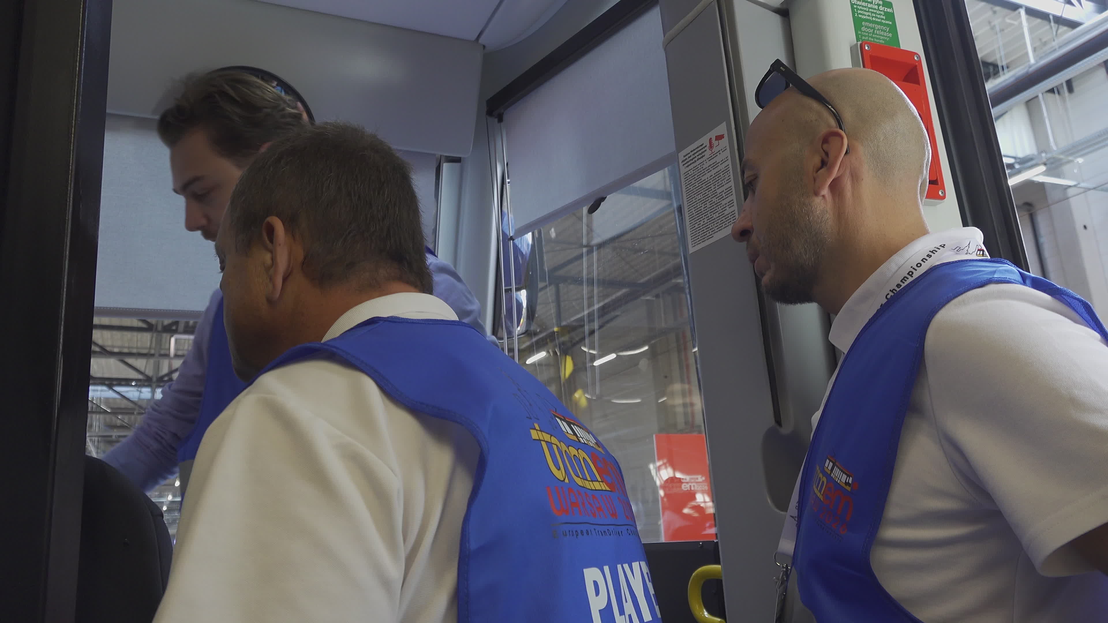 International teams practice for tram driving championships in Warsaw