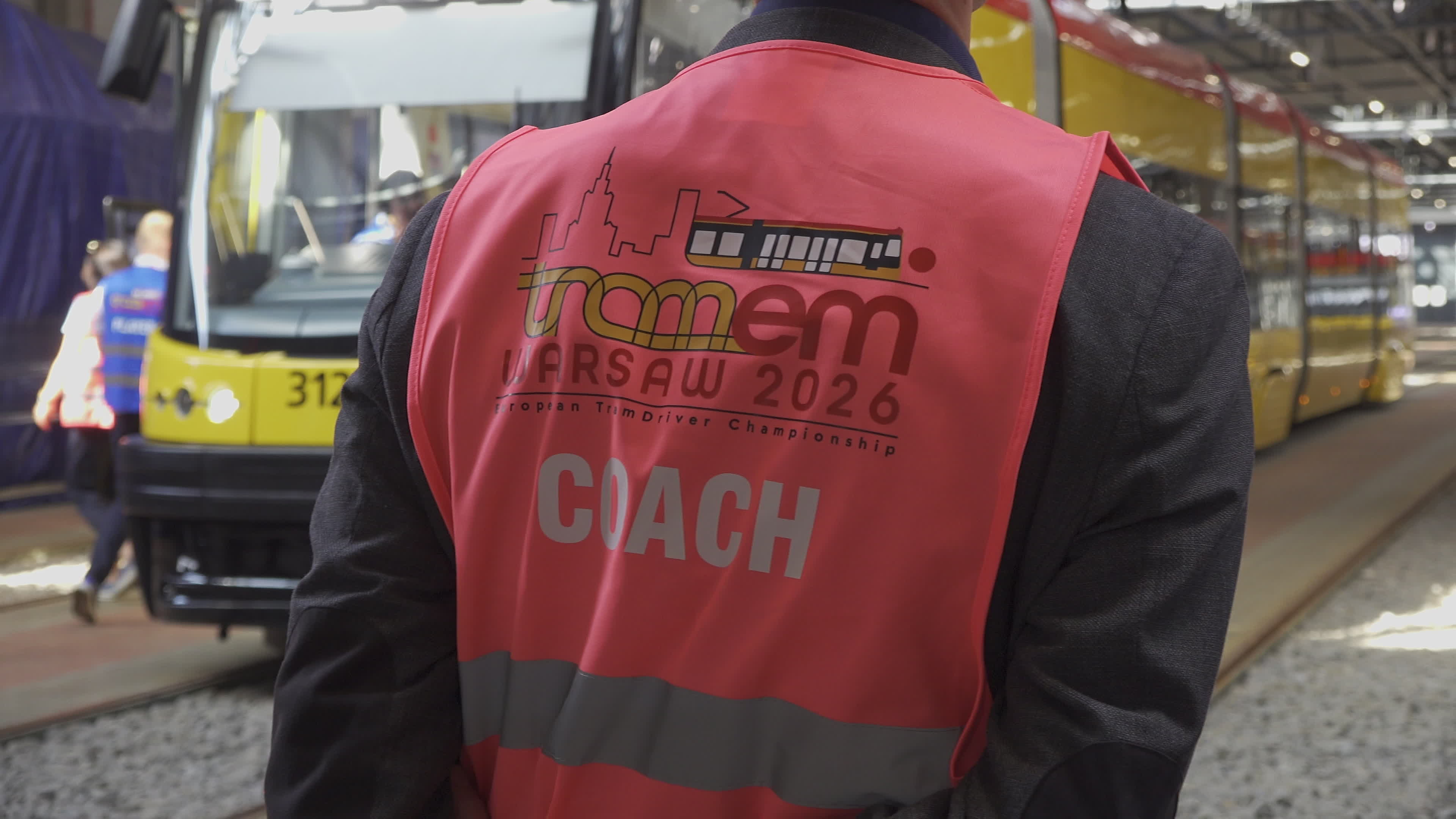 International teams practice for tram driving championships in Warsaw