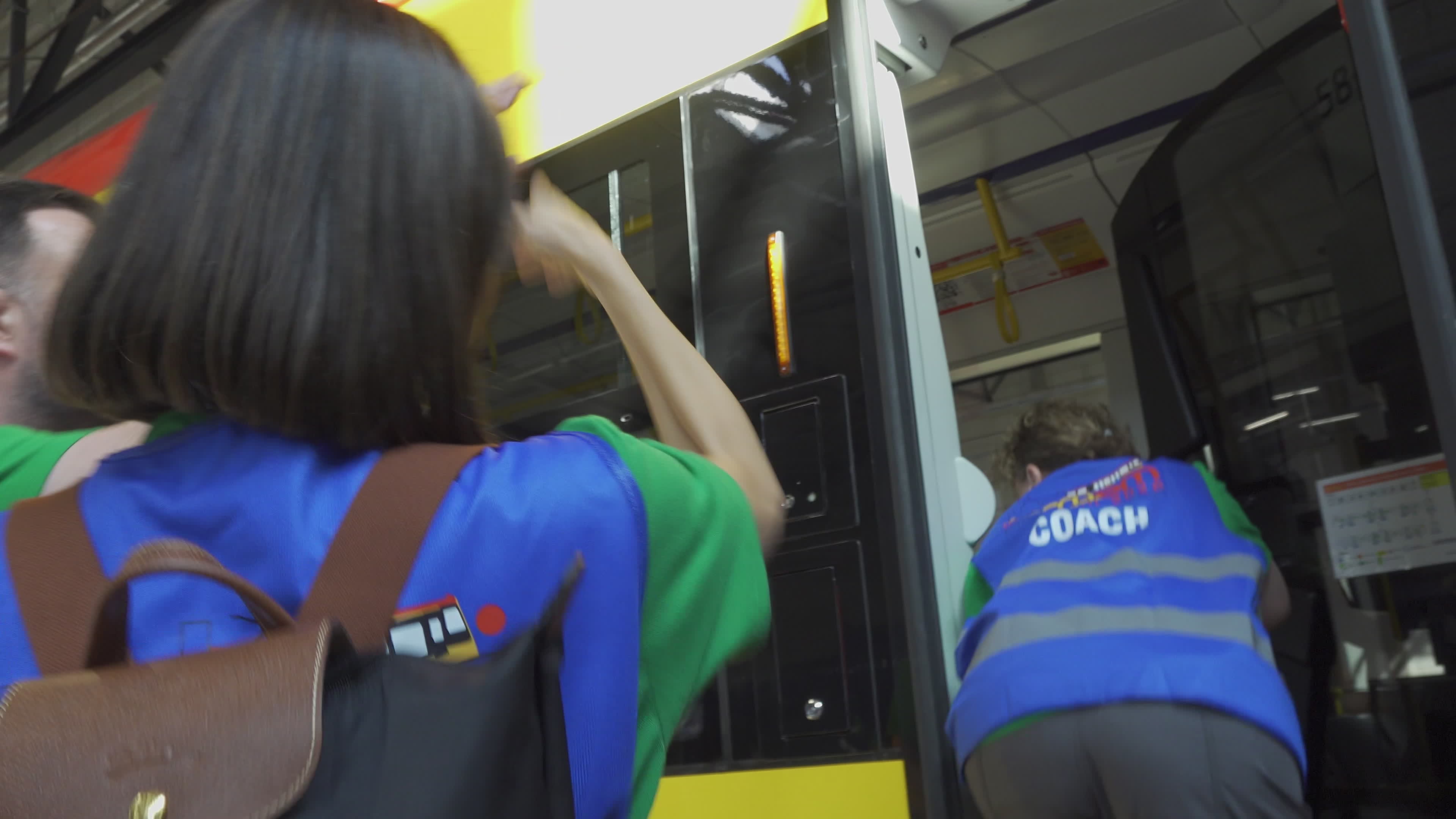 International teams practice for tram driving championships in Warsaw