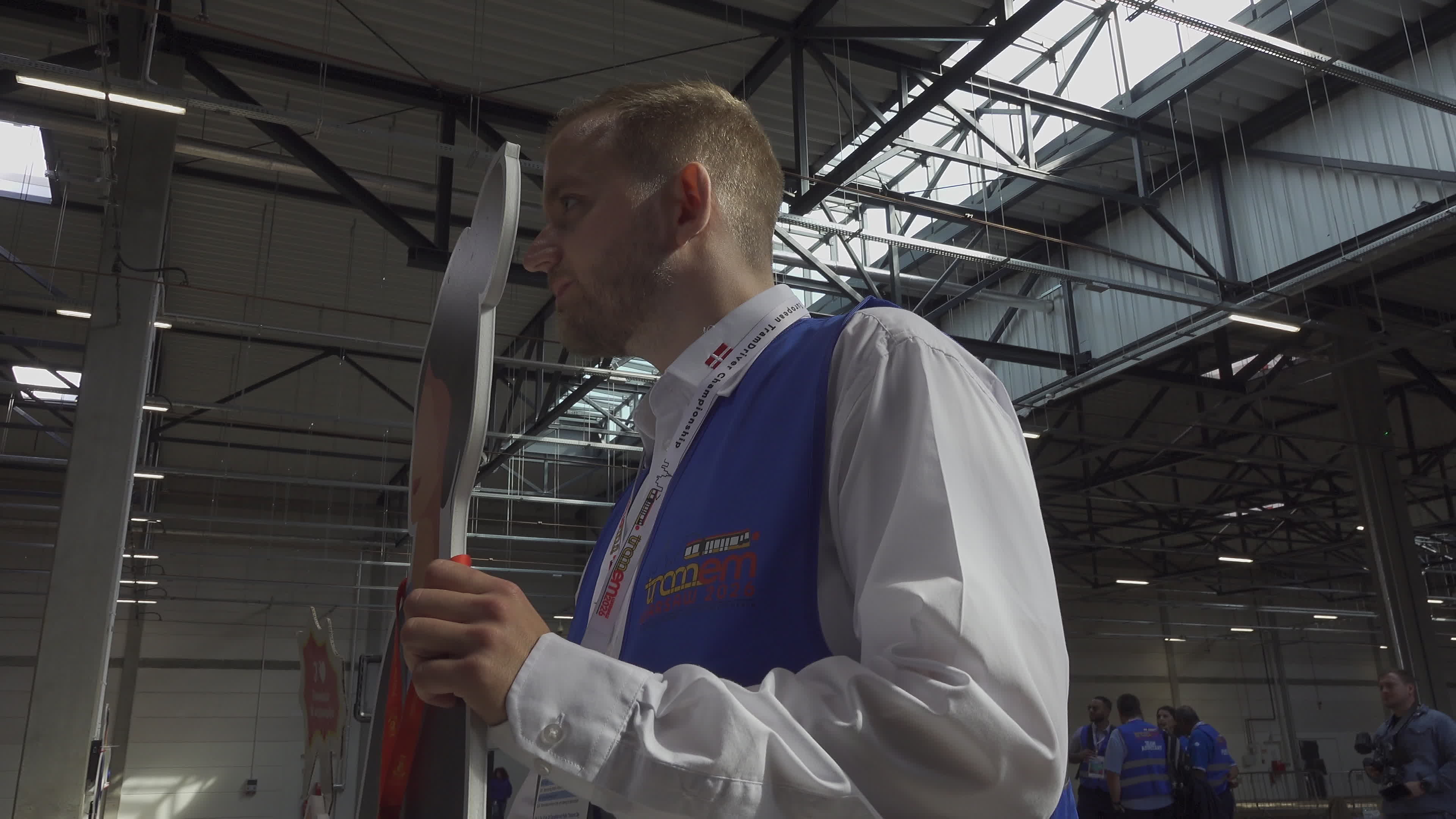 International teams practice for tram driving championships in Warsaw