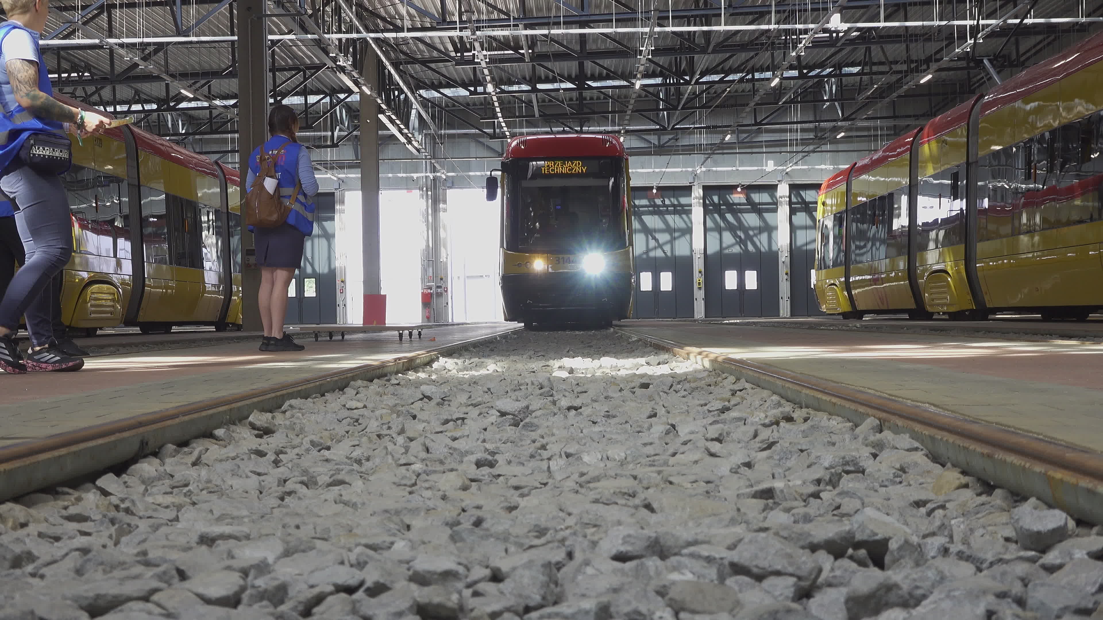 International teams practice for tram driving championships in Warsaw