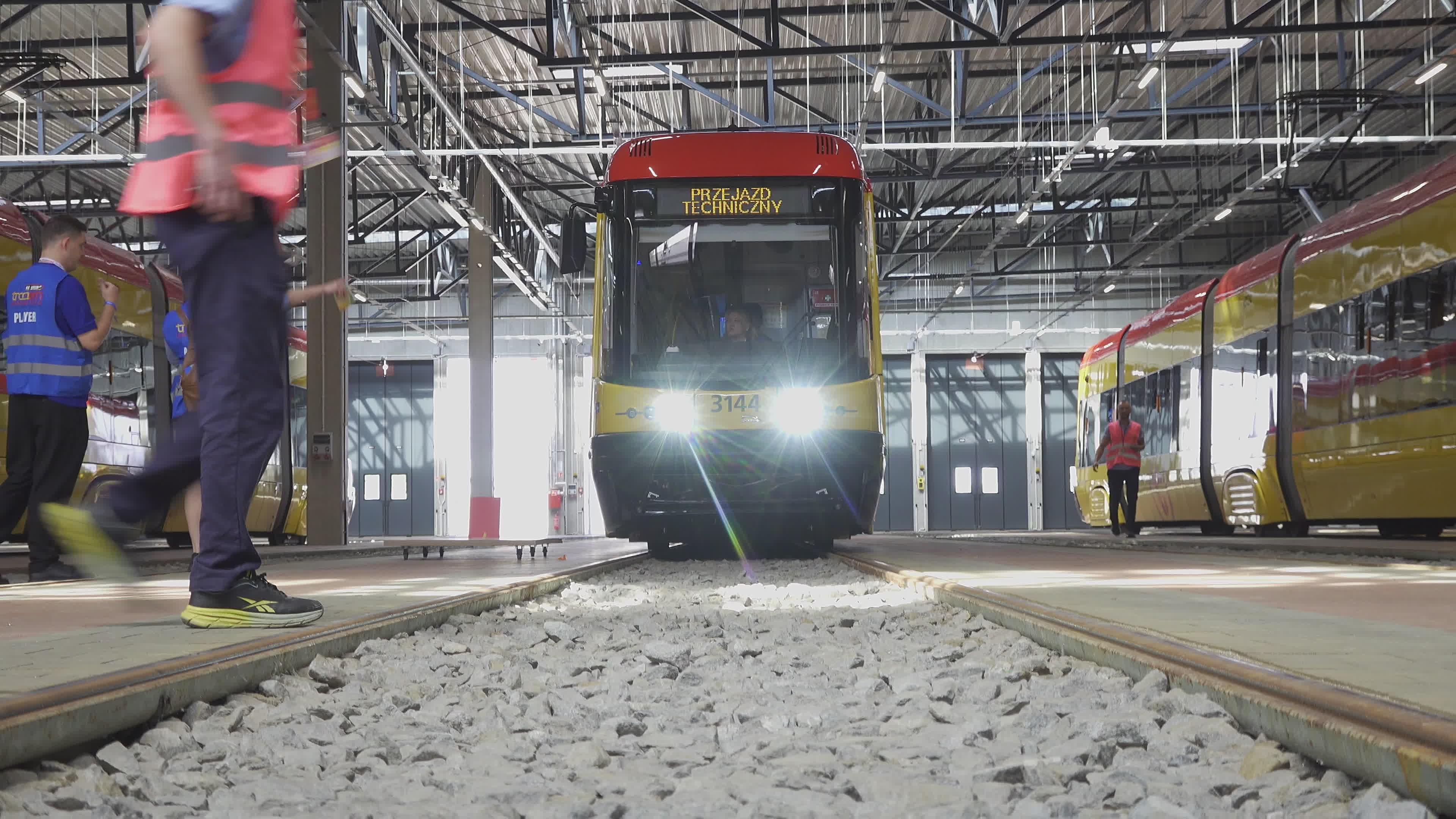 International teams practice for tram driving championships in Warsaw