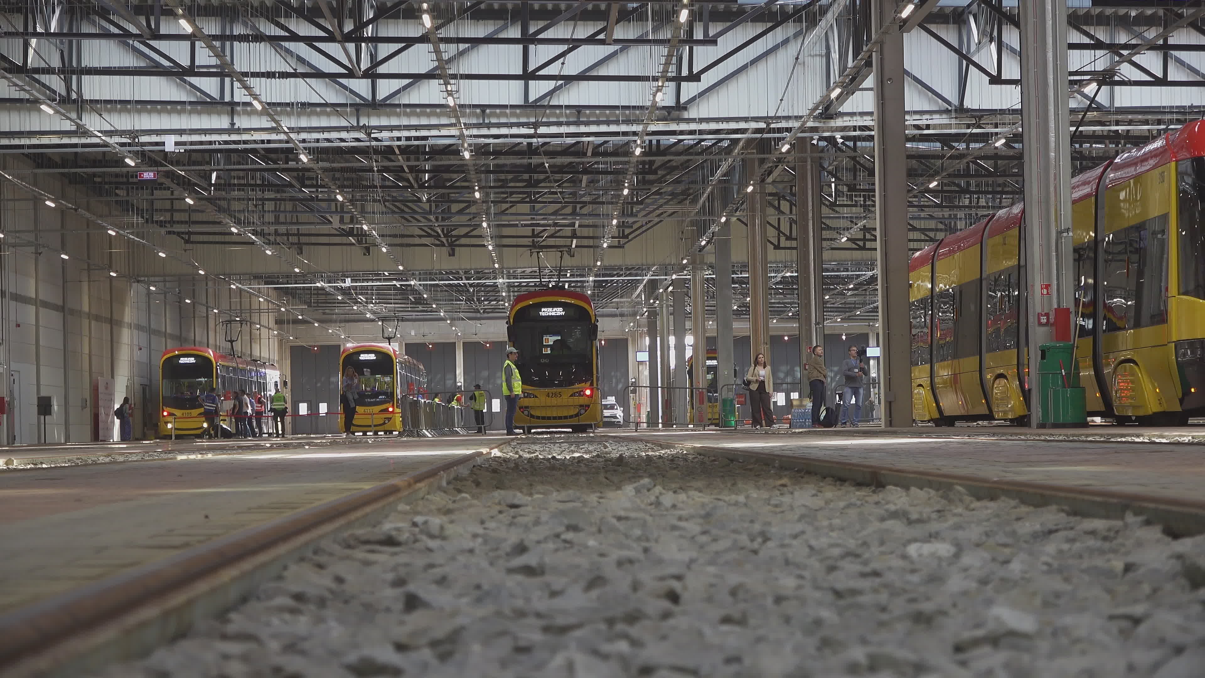 International teams practice for tram driving championships in Warsaw