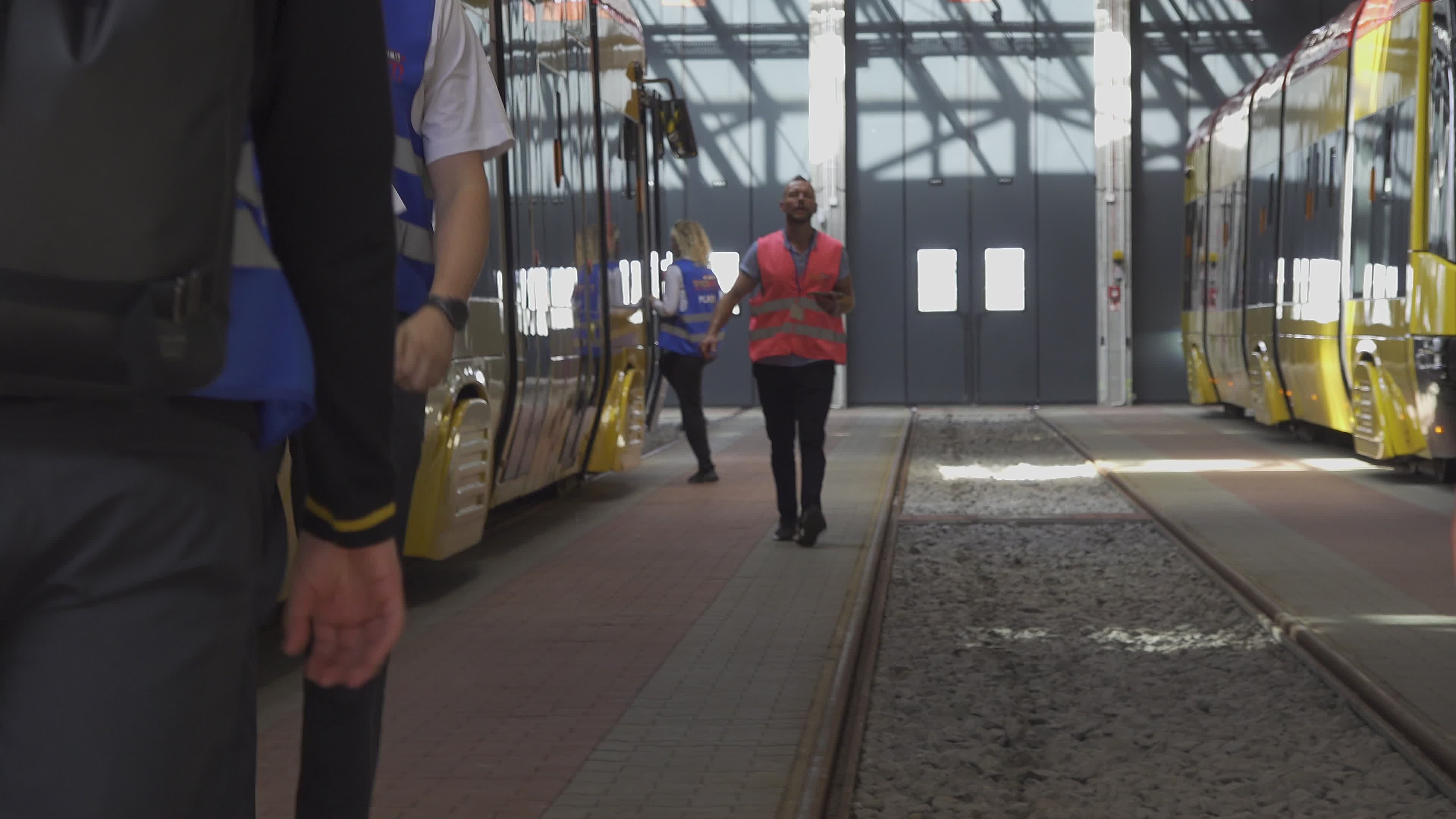 International teams practice for tram driving championships in Warsaw