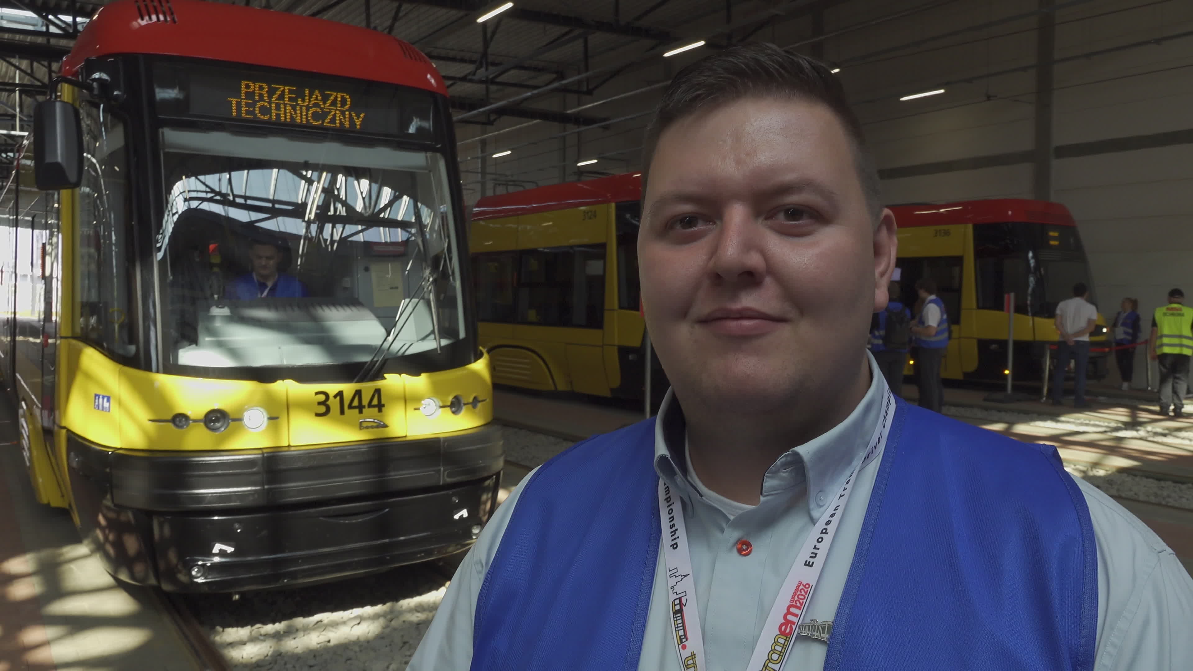 International teams practice for tram driving championships in Warsaw