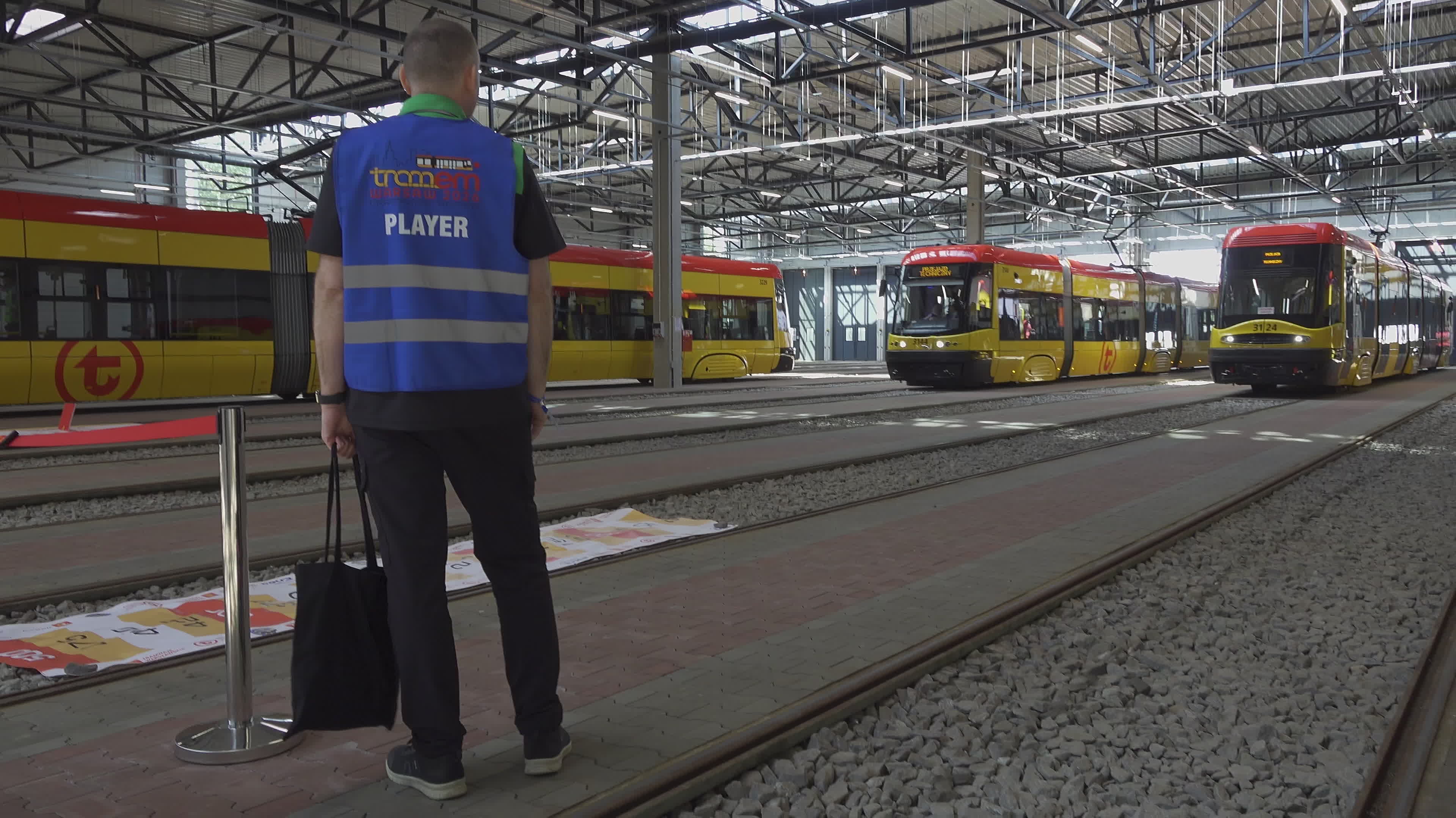 International teams practice for tram driving championships in Warsaw