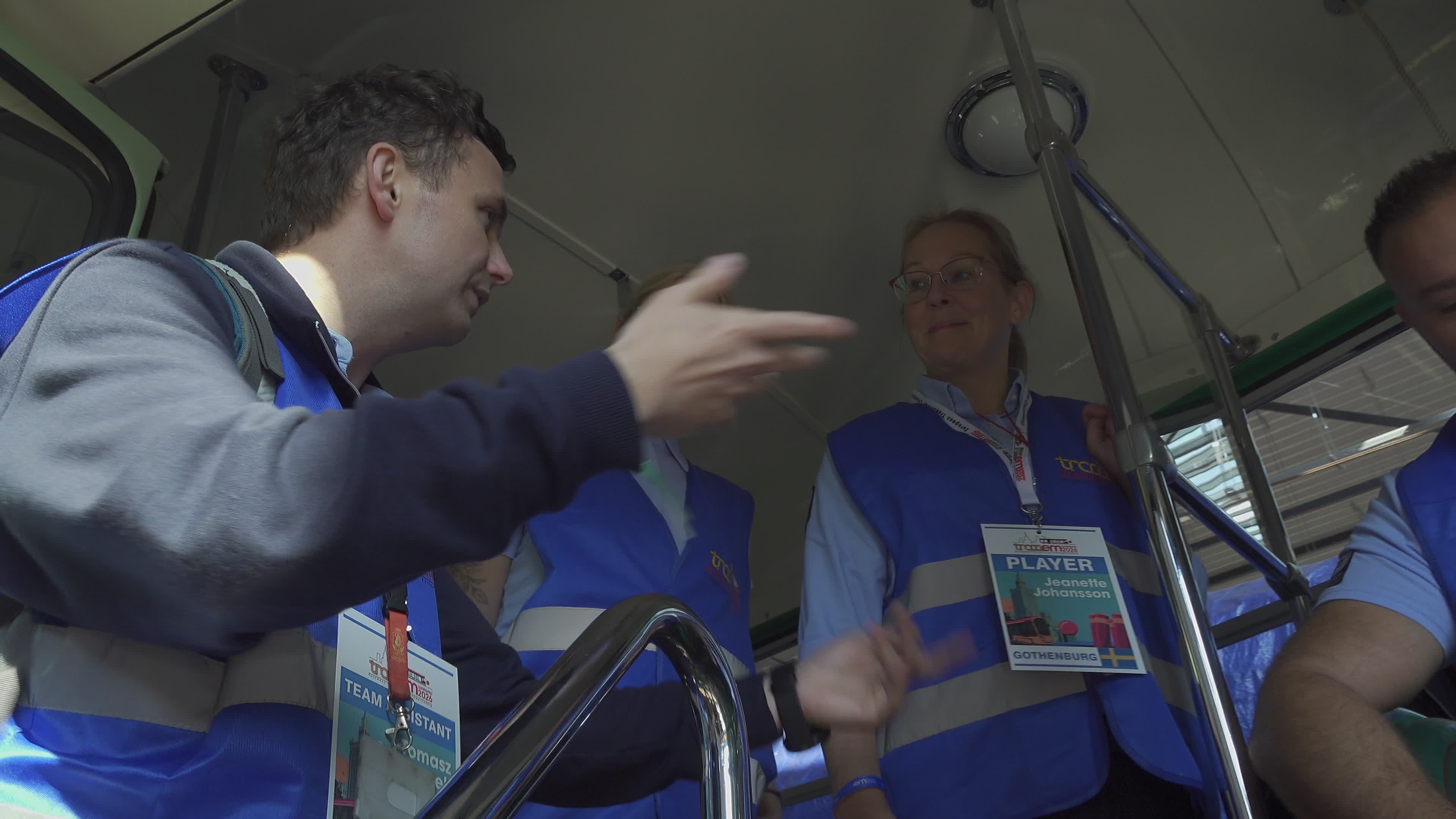 International teams practice for tram driving championships in Warsaw