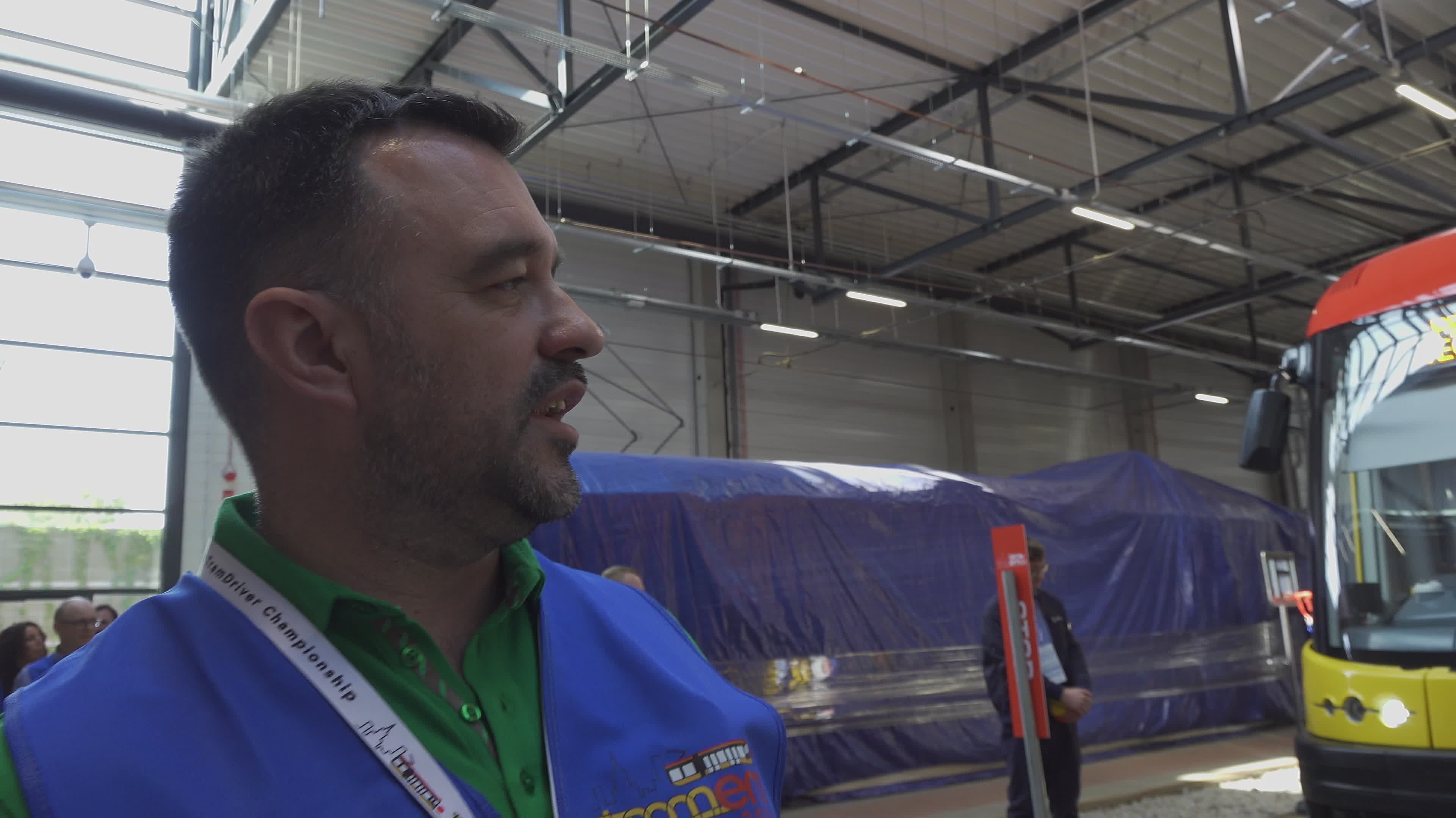 International teams practice for tram driving championships in Warsaw
