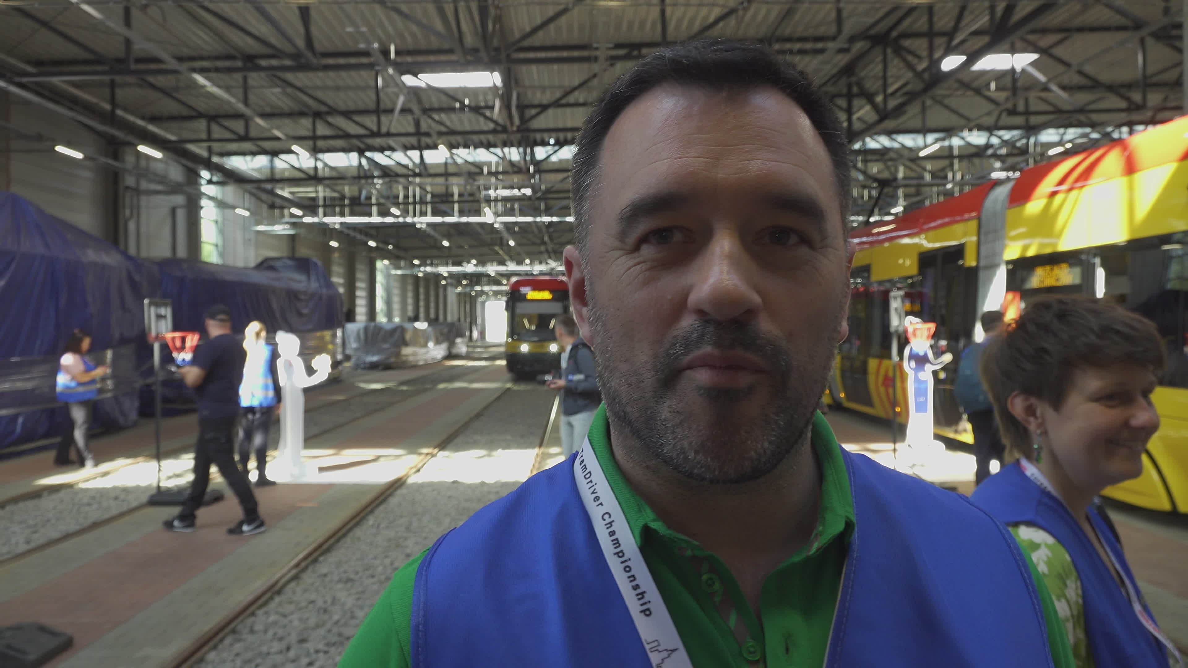 International teams practice for tram driving championships in Warsaw