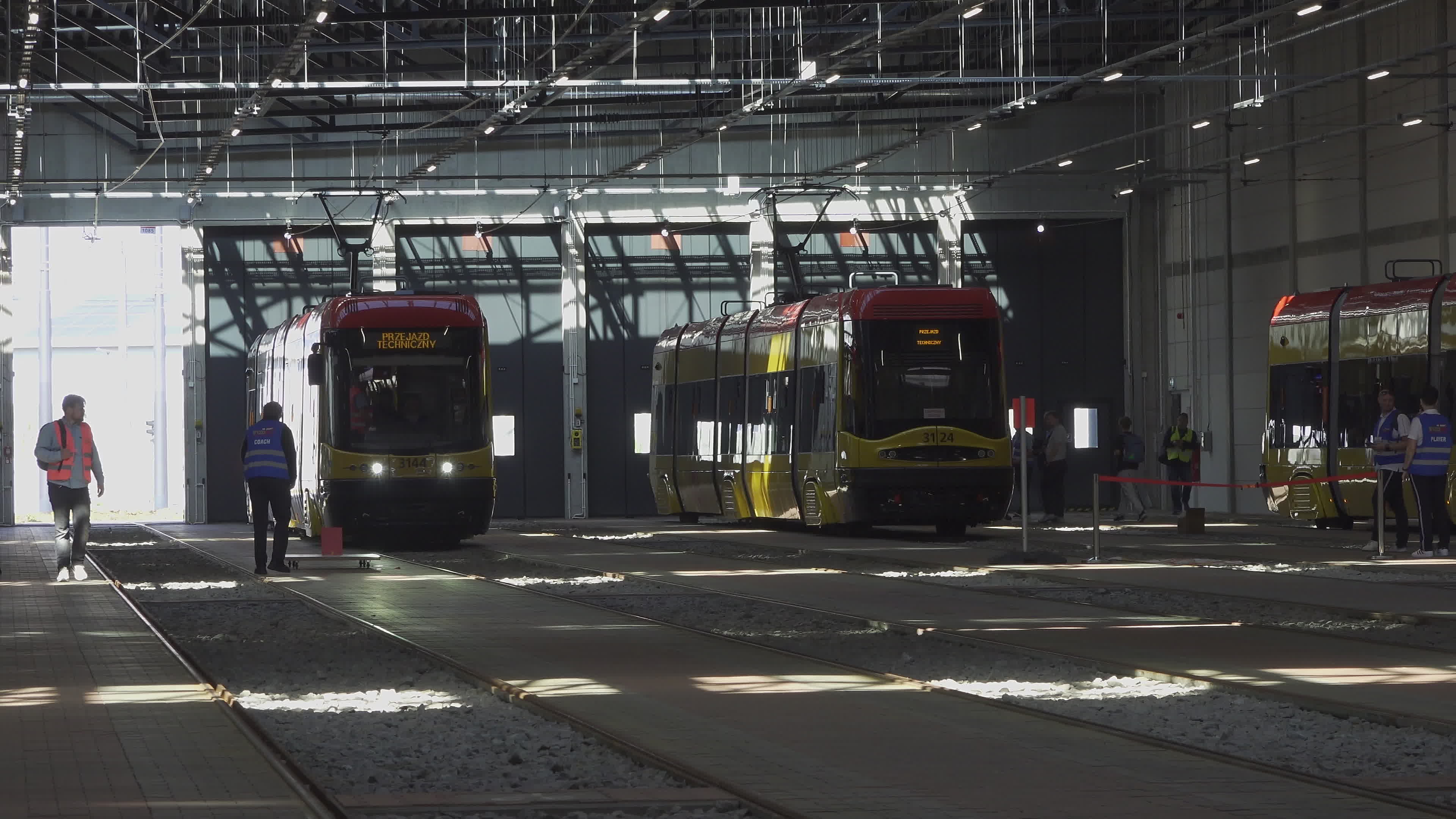 International teams practice for tram driving championships in Warsaw