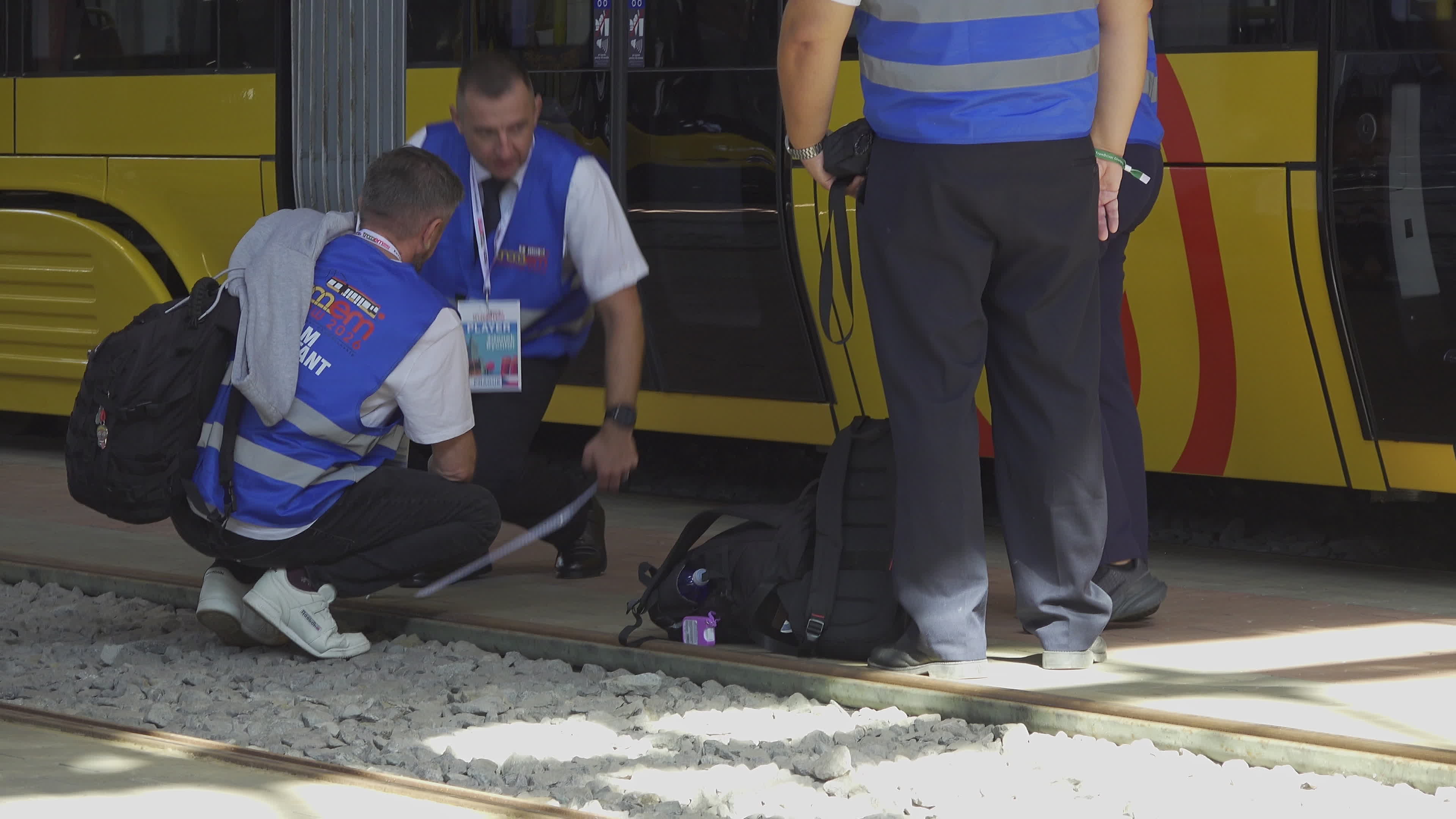 International teams practice for tram driving championships in Warsaw