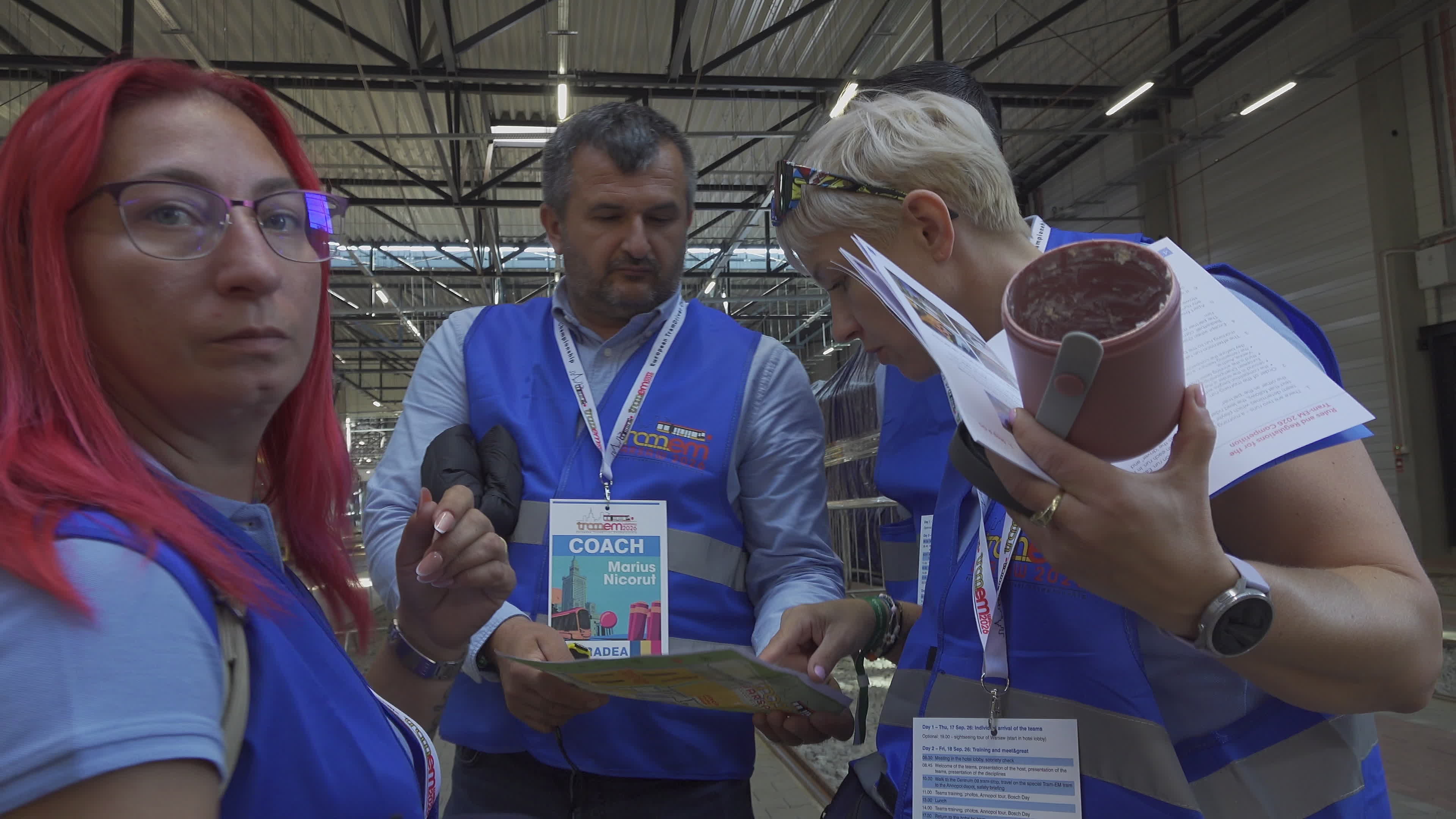 International teams practice for tram driving championships in Warsaw