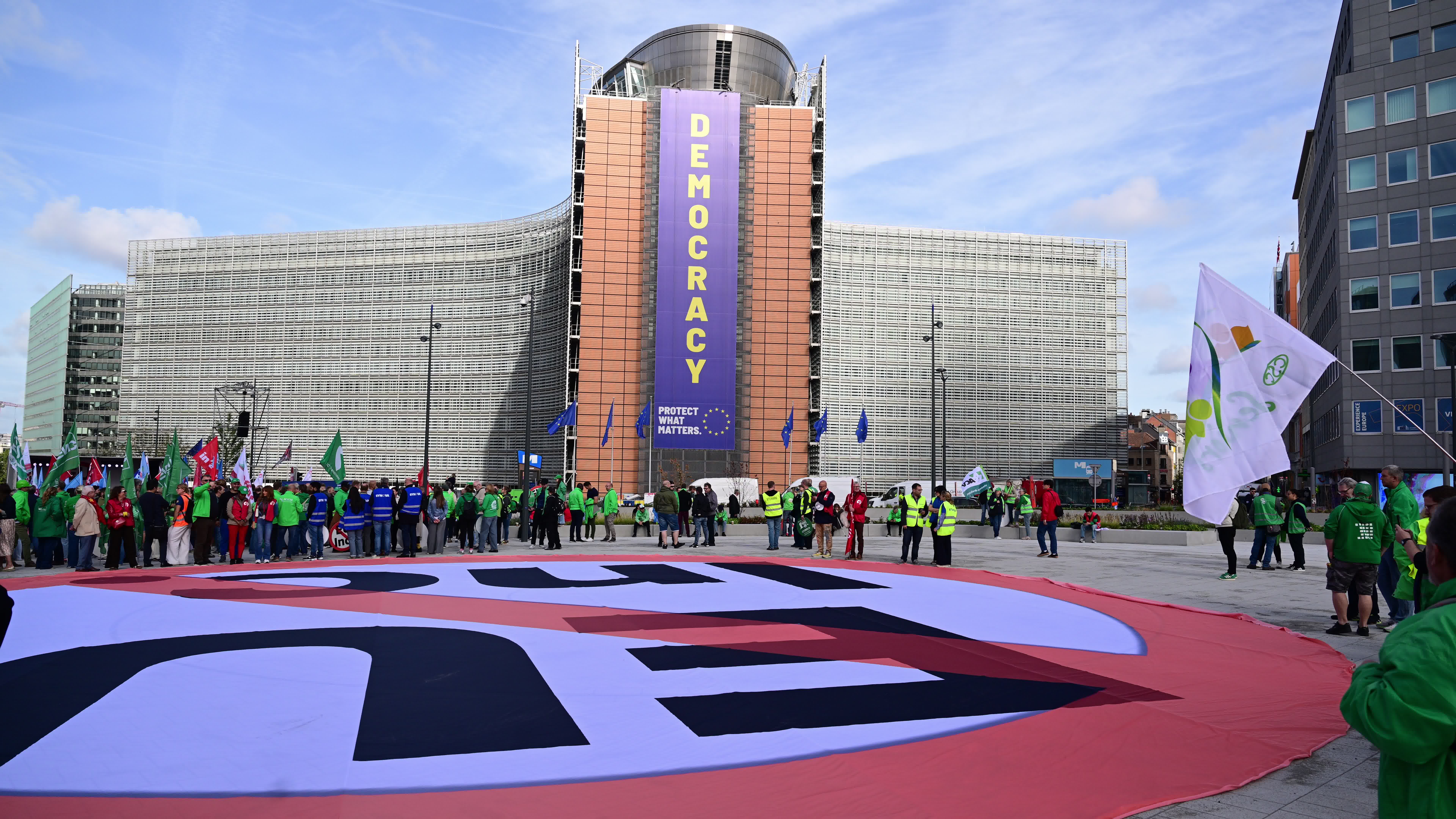 Trade unions demonstrate against proposed EU Inc. rules