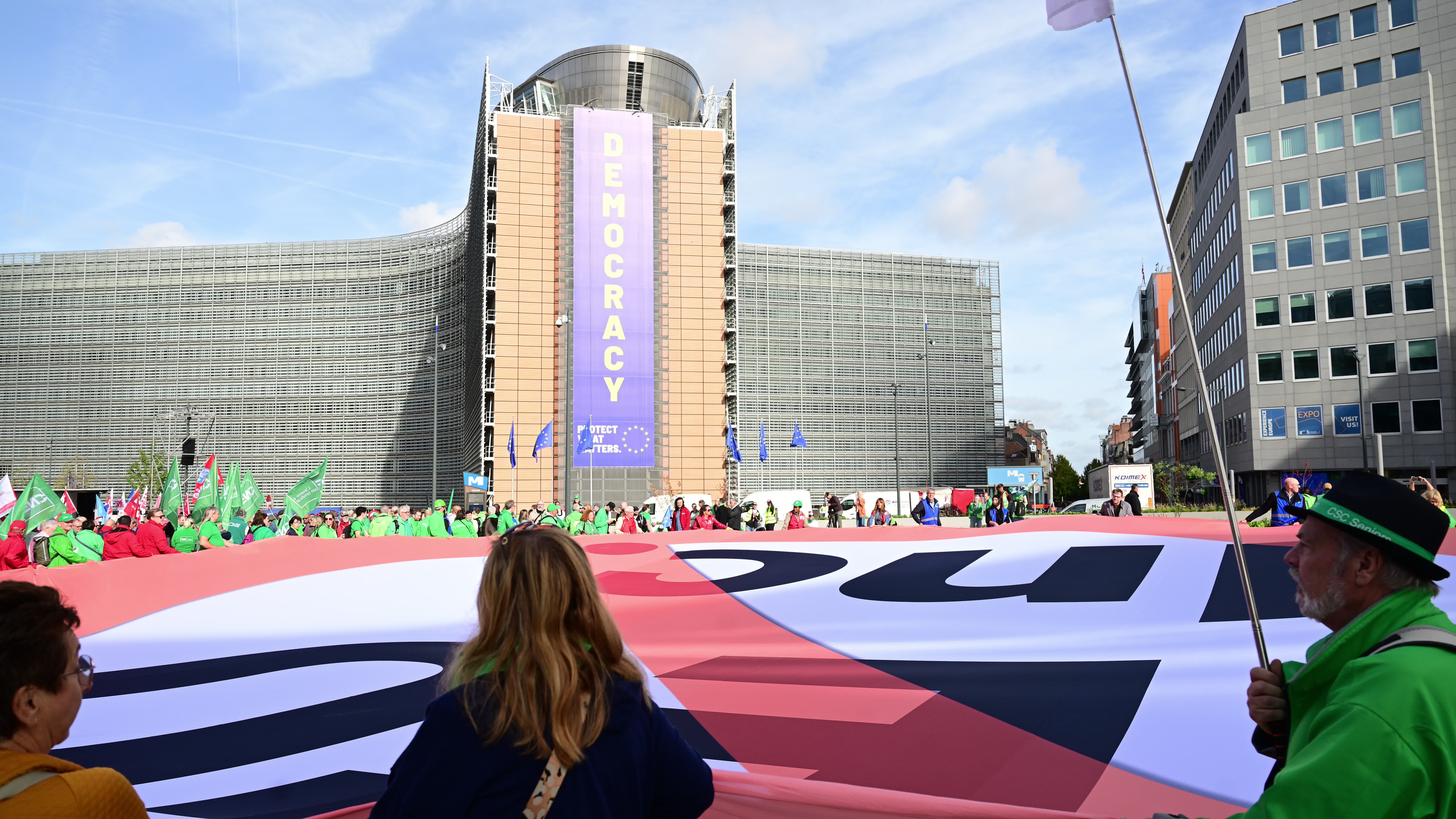 Trade unions demonstrate against proposed EU Inc. rules