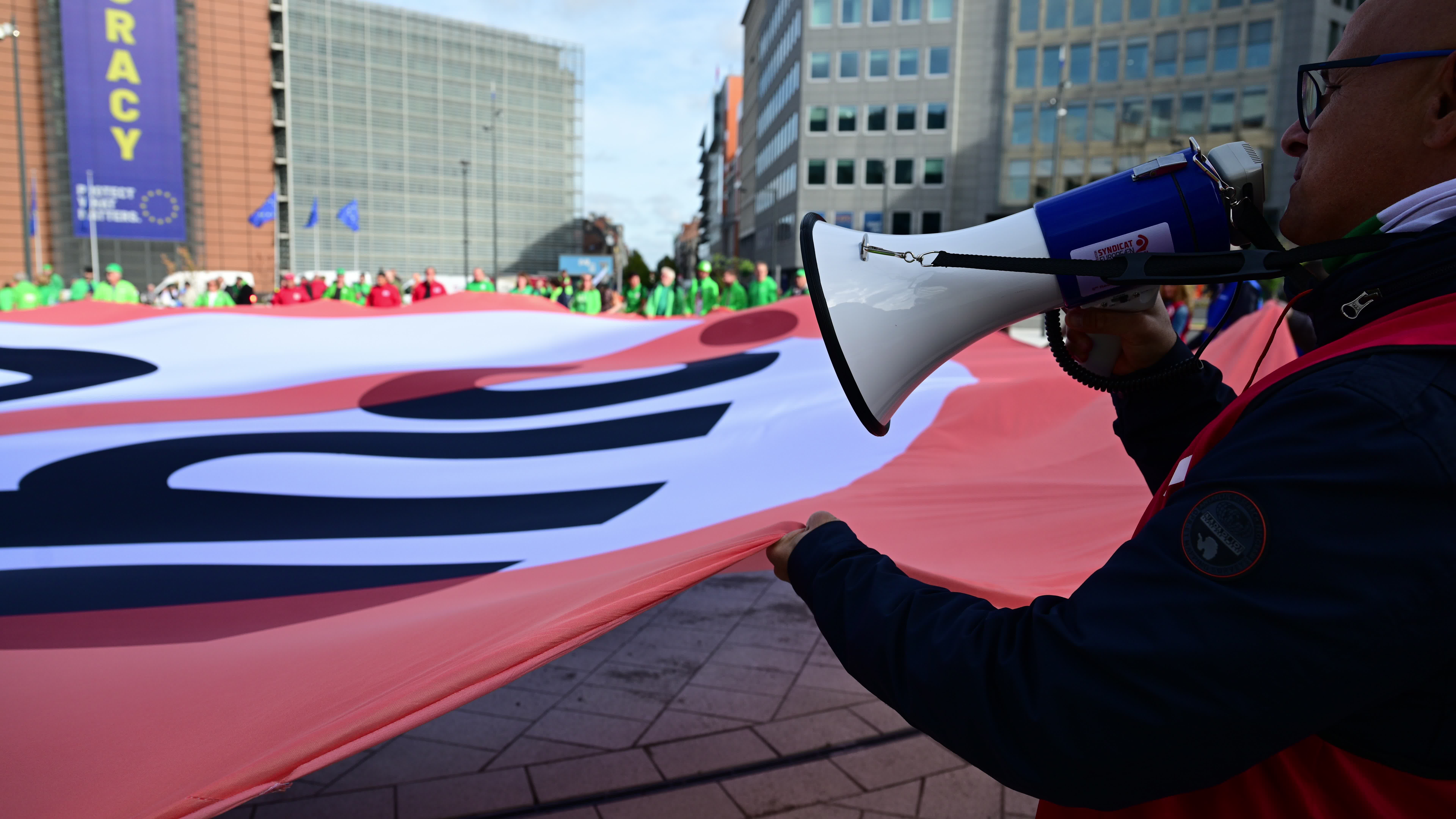 Trade unions demonstrate against proposed EU Inc. rules