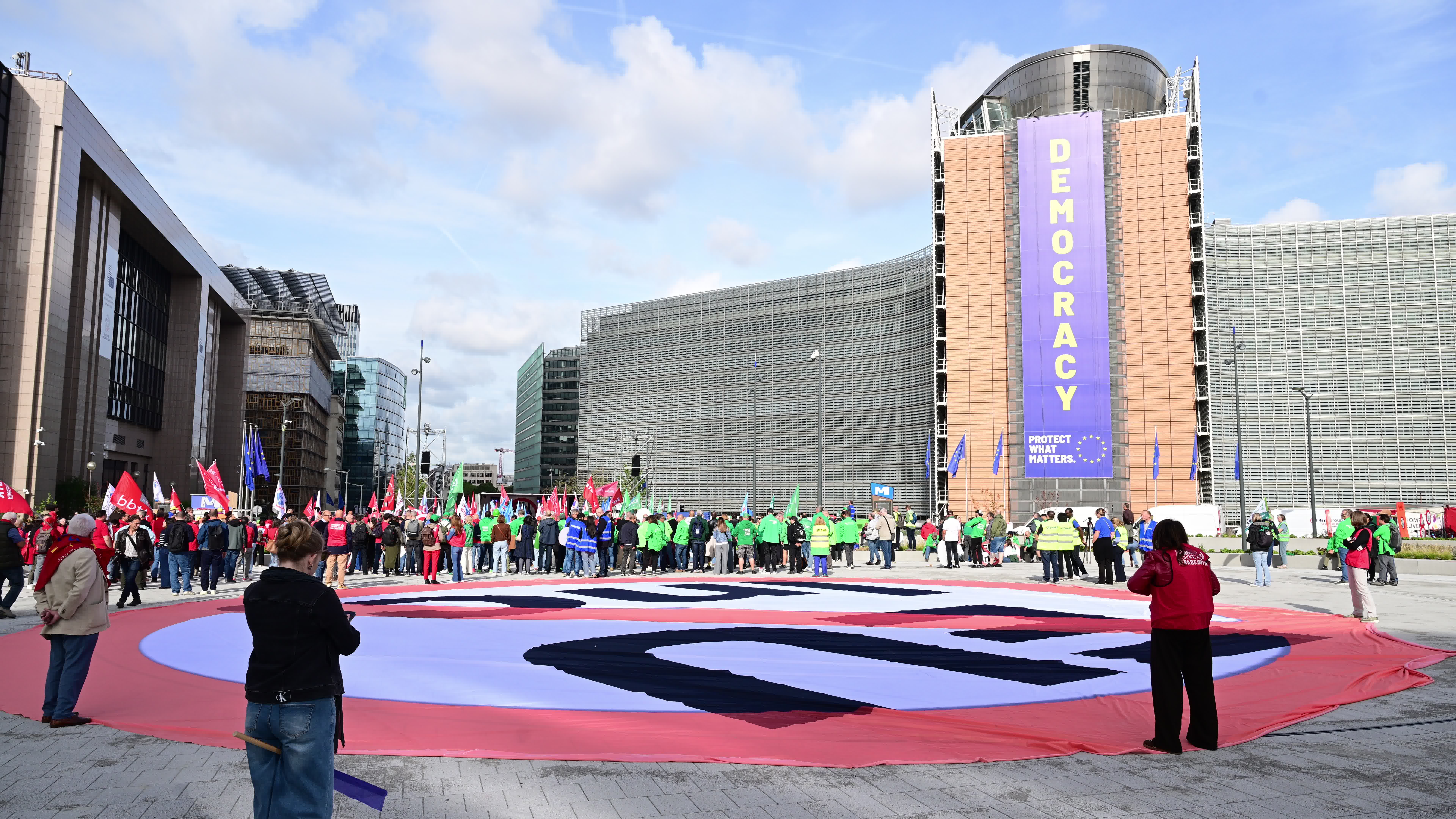 Trade unions demonstrate against proposed EU Inc. rules