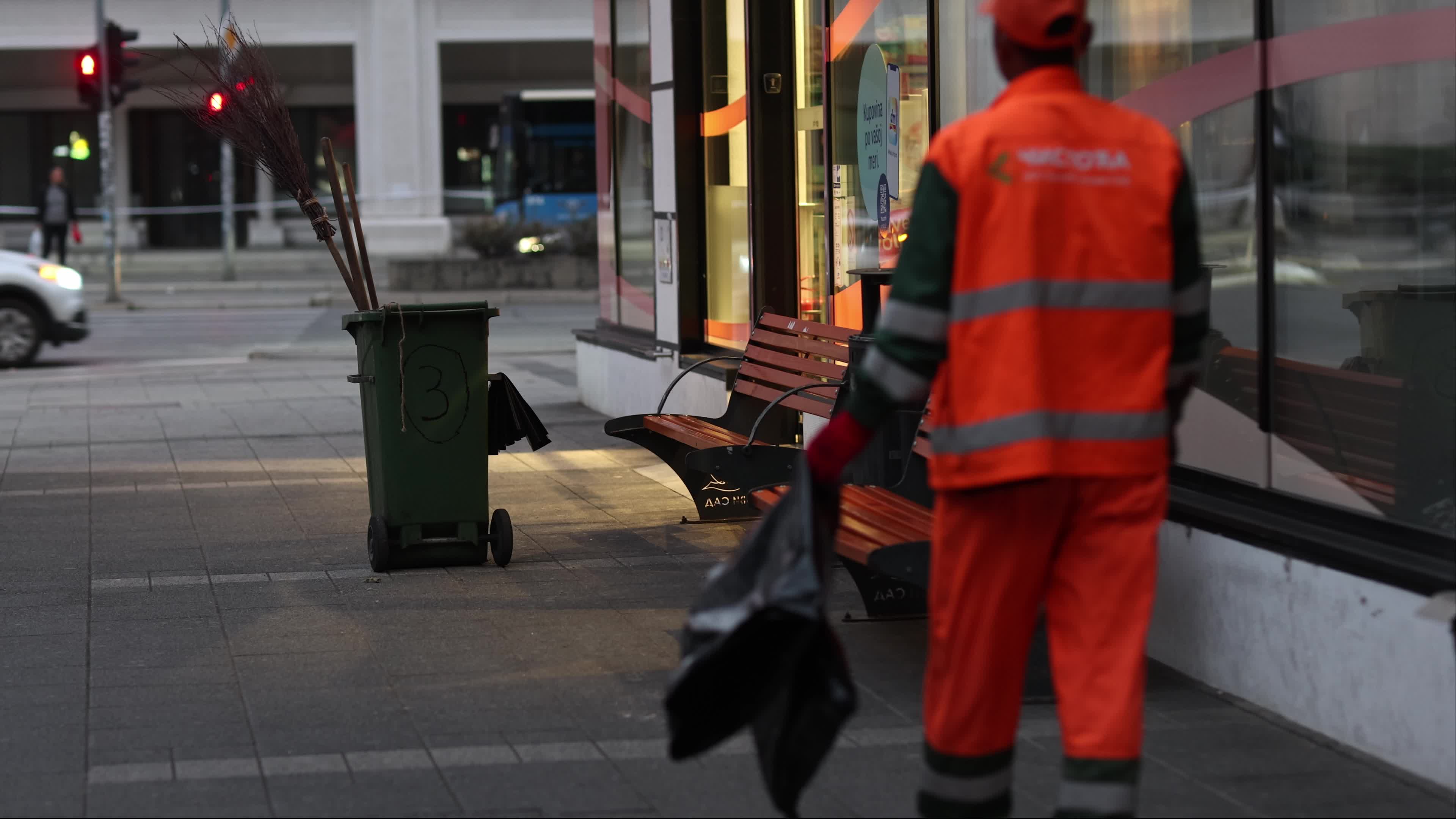 Street Cleaning in Novi Sad, Serbia