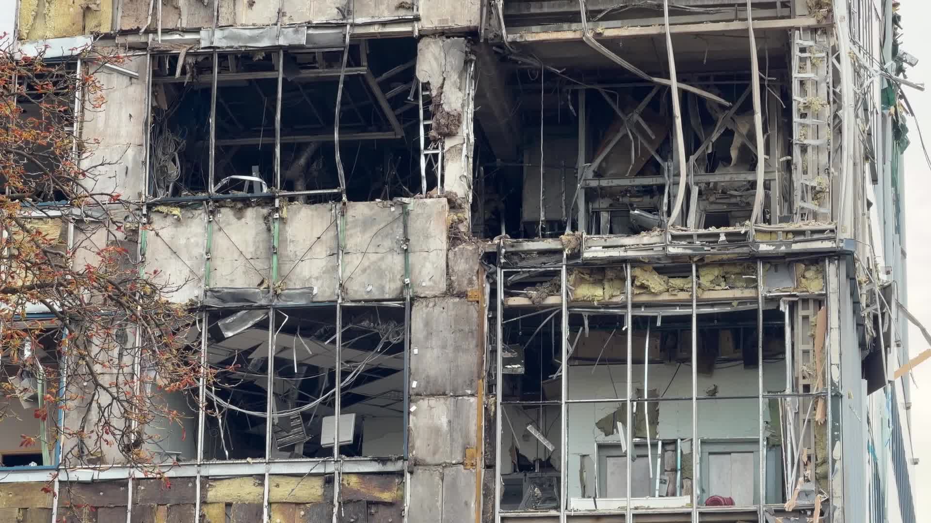 Russian drone strike on  Kyiv, Ukraine