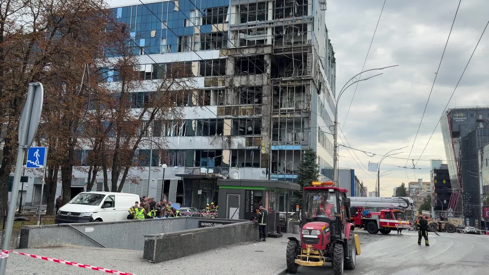 Russian drone strike on  Kyiv, Ukraine