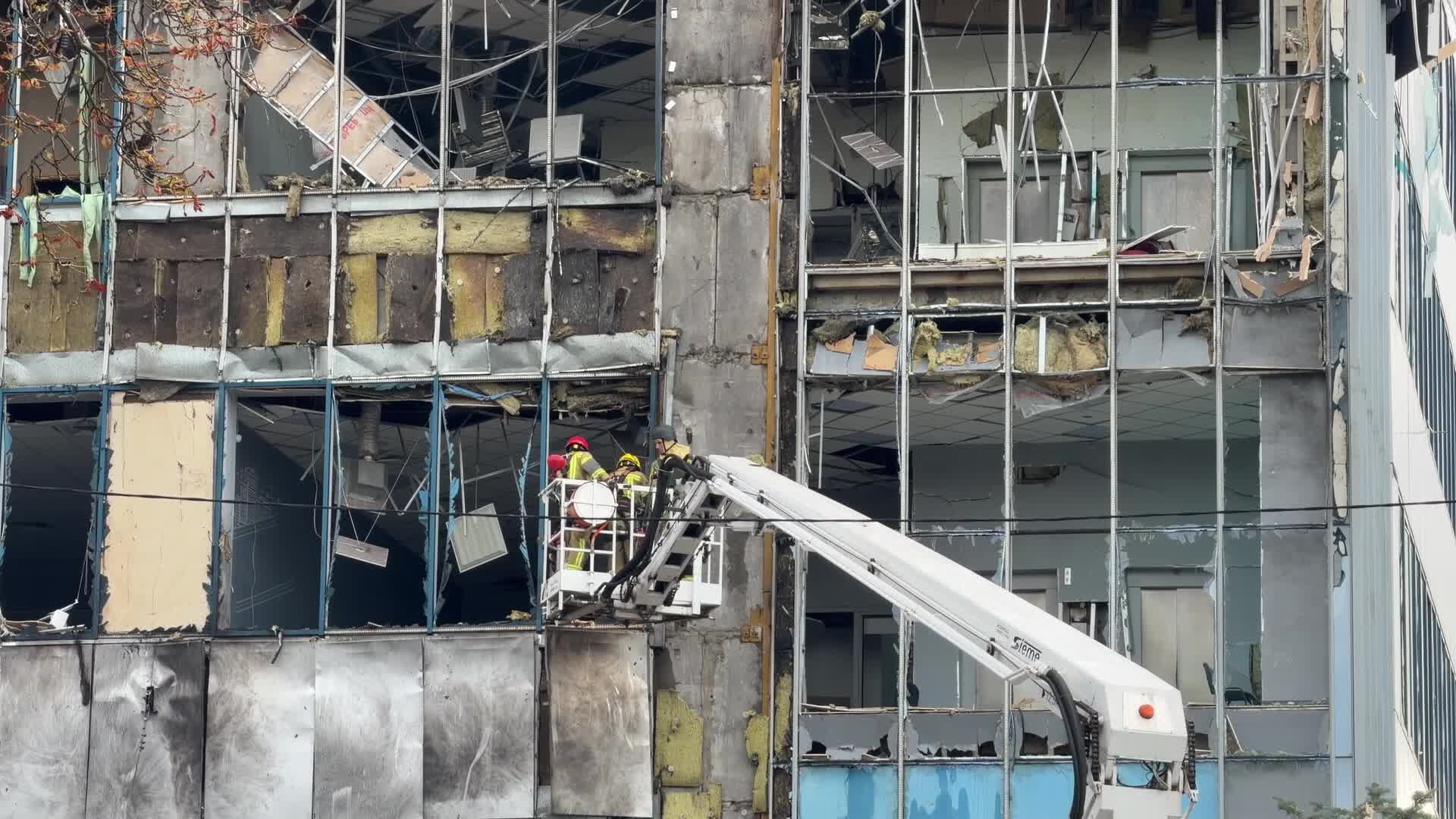 Russian drone strike on  Kyiv, Ukraine
