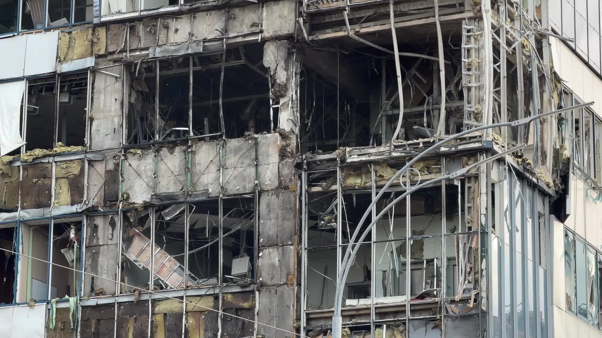 Russian drone strike on  Kyiv, Ukraine