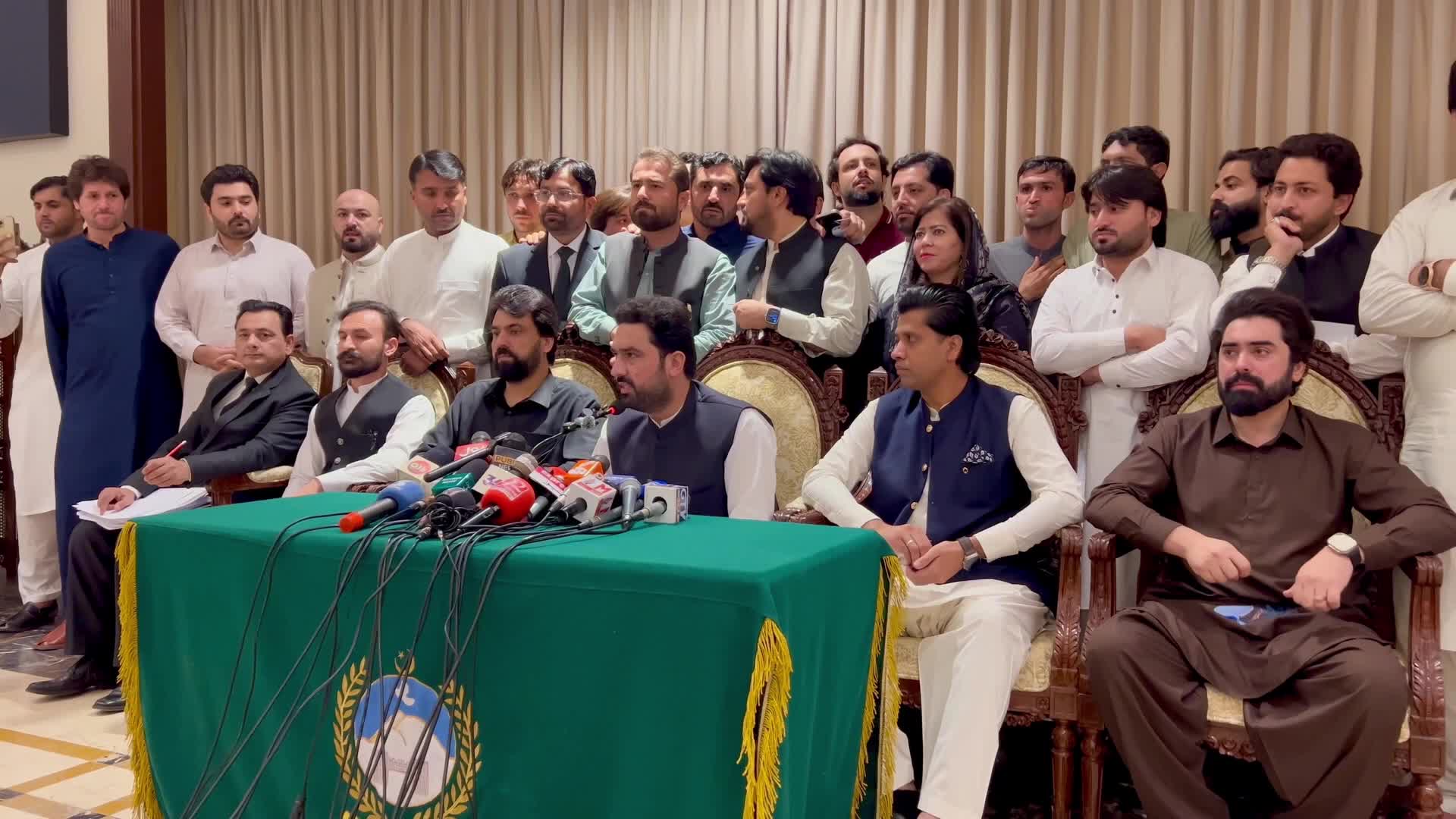 KP Chief Minister Sohail Afridi presser on PTI party's march in Peshawar