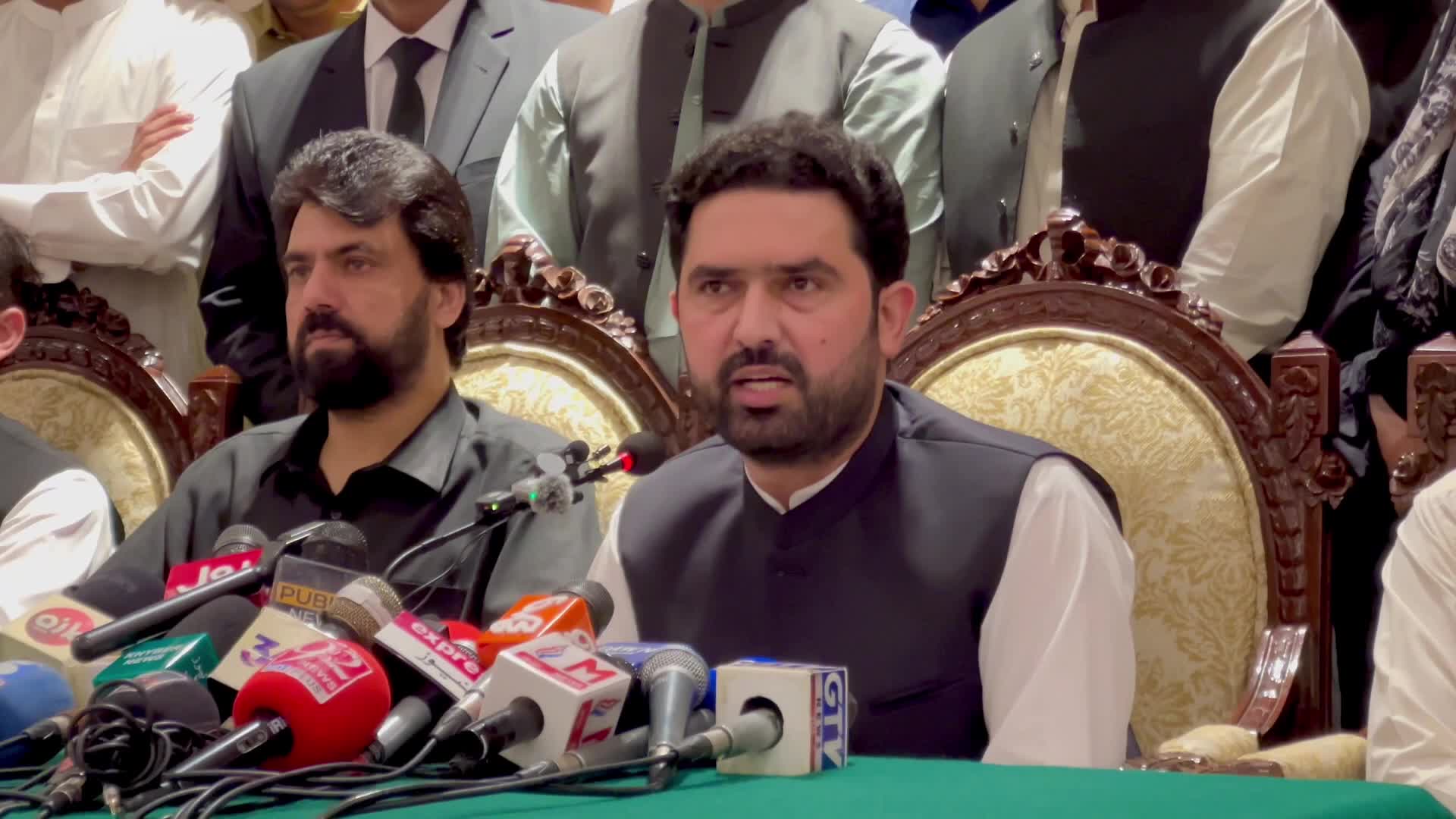 KP Chief Minister Sohail Afridi presser on PTI party's march in Peshawar