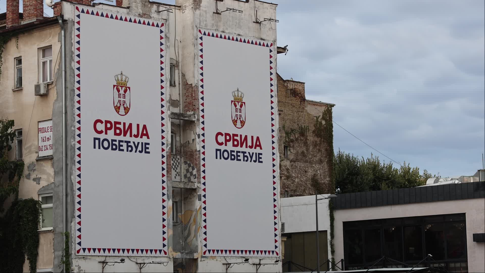 Pro Government Political Banner in Serbia