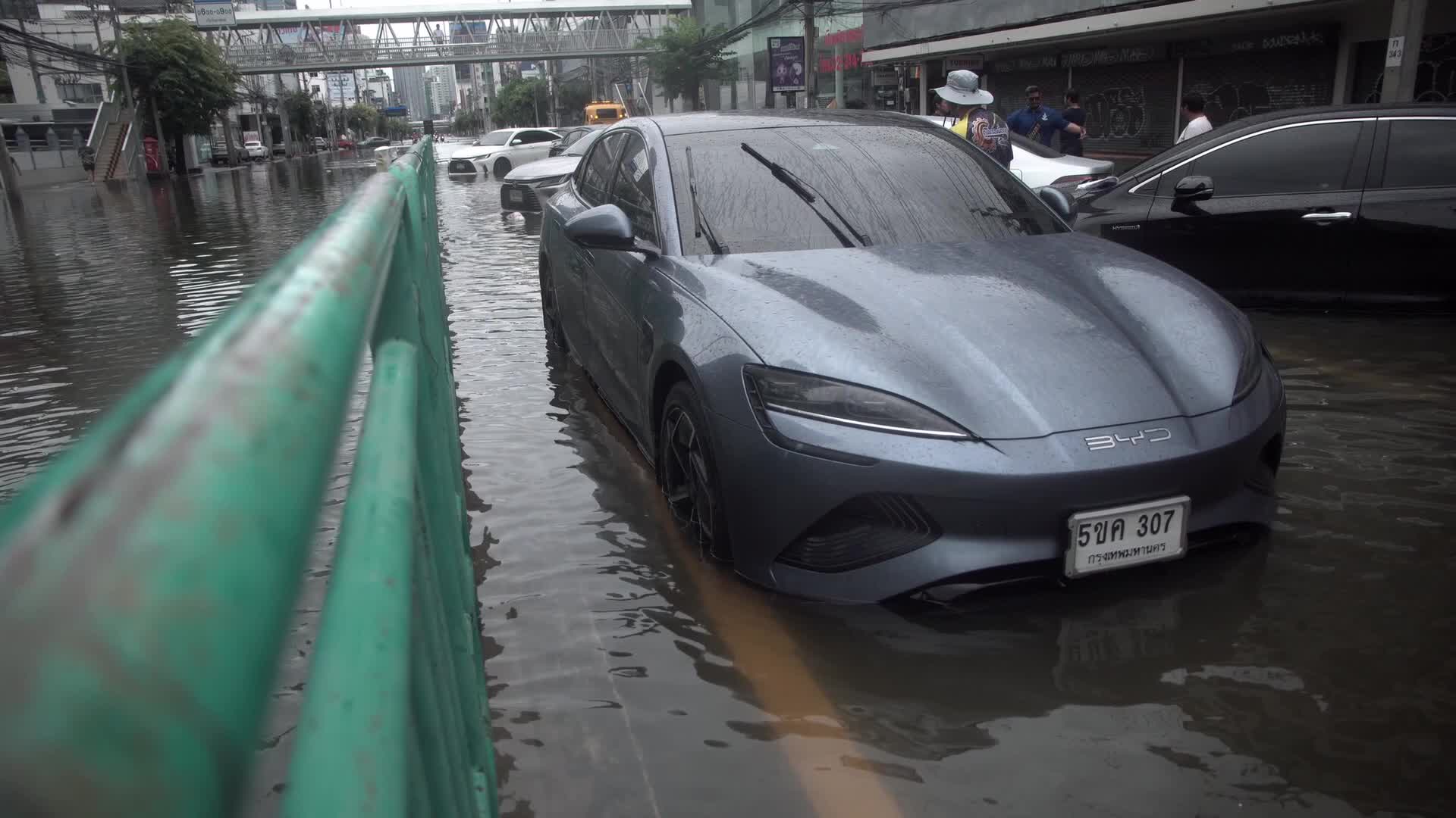 Heavy Flooding In Bangkok, Thailand.