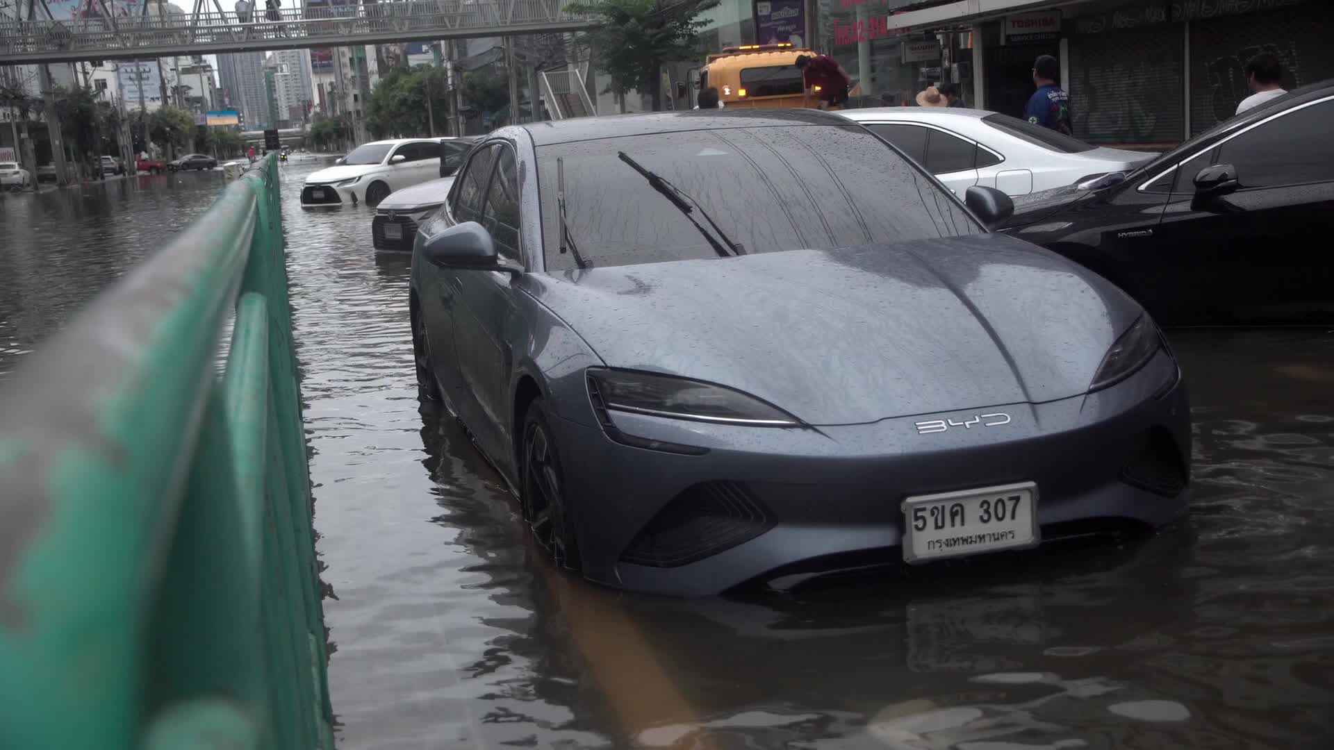 Heavy Flooding In Bangkok, Thailand.