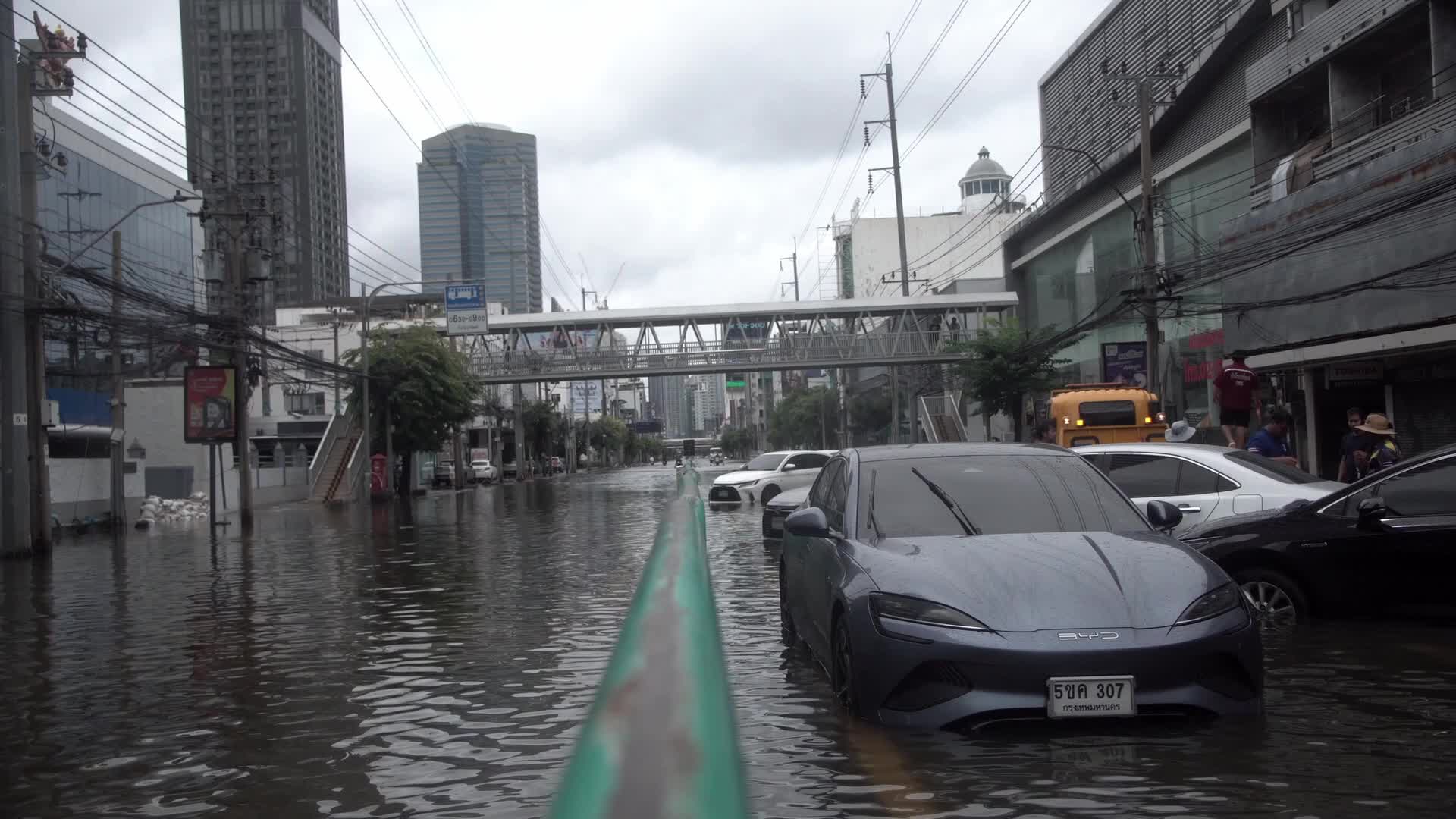 Heavy Flooding In Bangkok, Thailand.