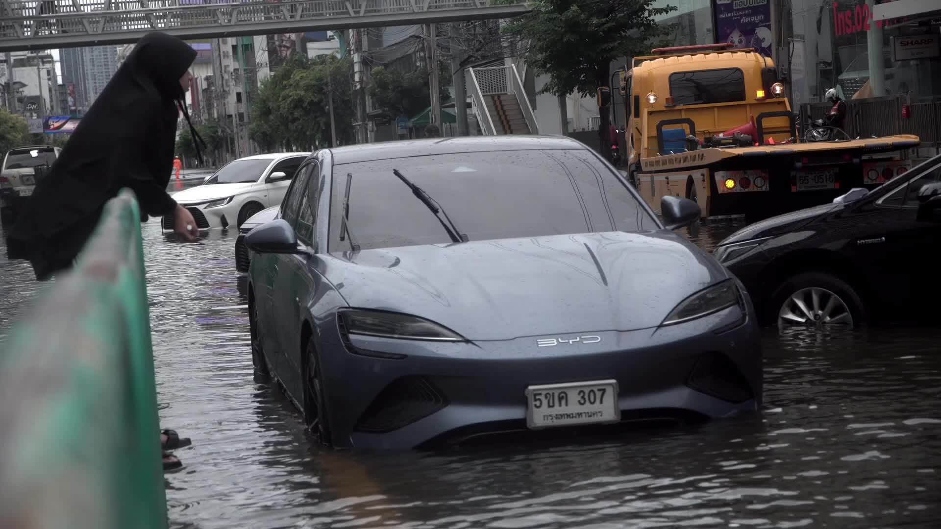 Heavy Flooding In Bangkok, Thailand.