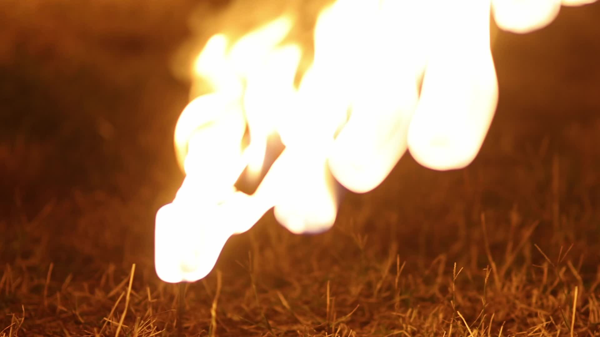 Fire Show at Serbian Medieval Culture Festival in Novi Sad, Serbia