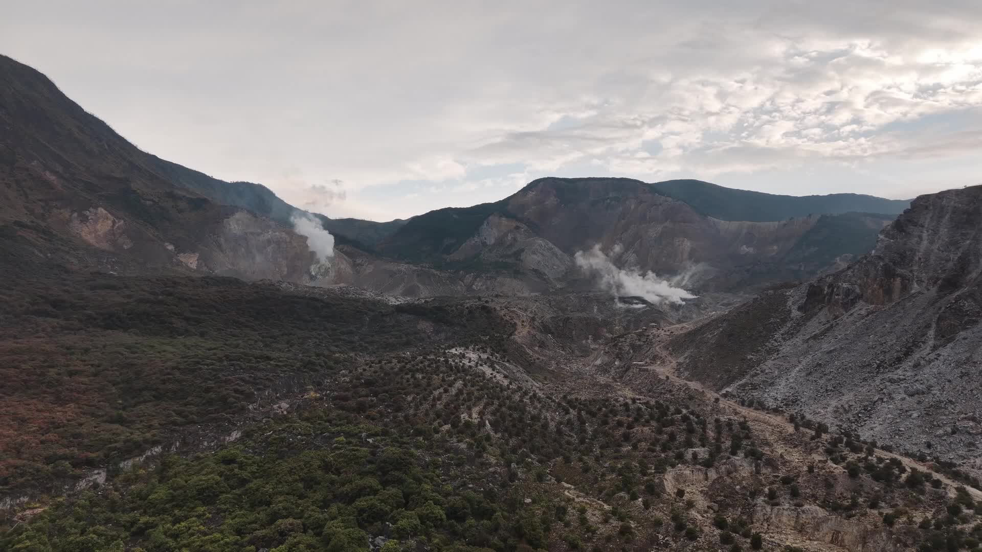 Mount Papandayan After Rare Blue Fire Phenomenon Emerges
