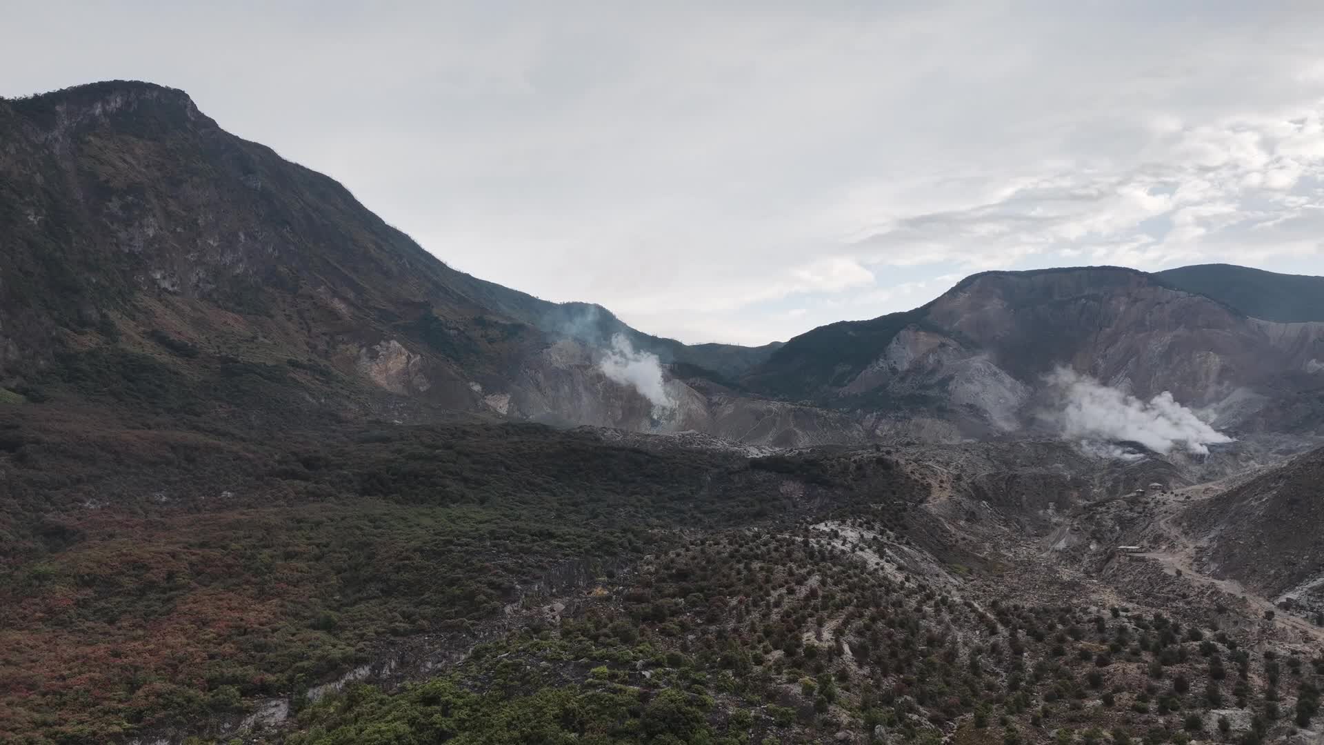 Mount Papandayan After Rare Blue Fire Phenomenon Emerges