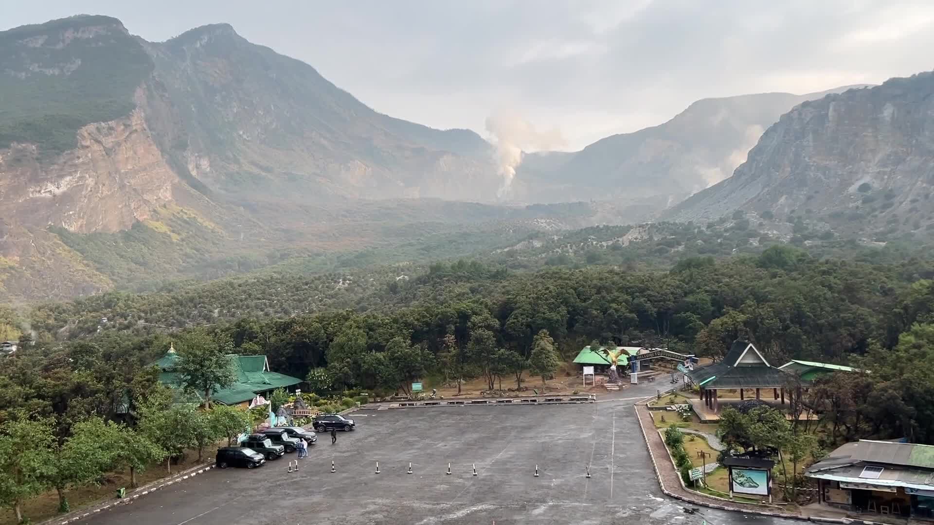 Mount Papandayan After Rare Blue Fire Phenomenon Emerges