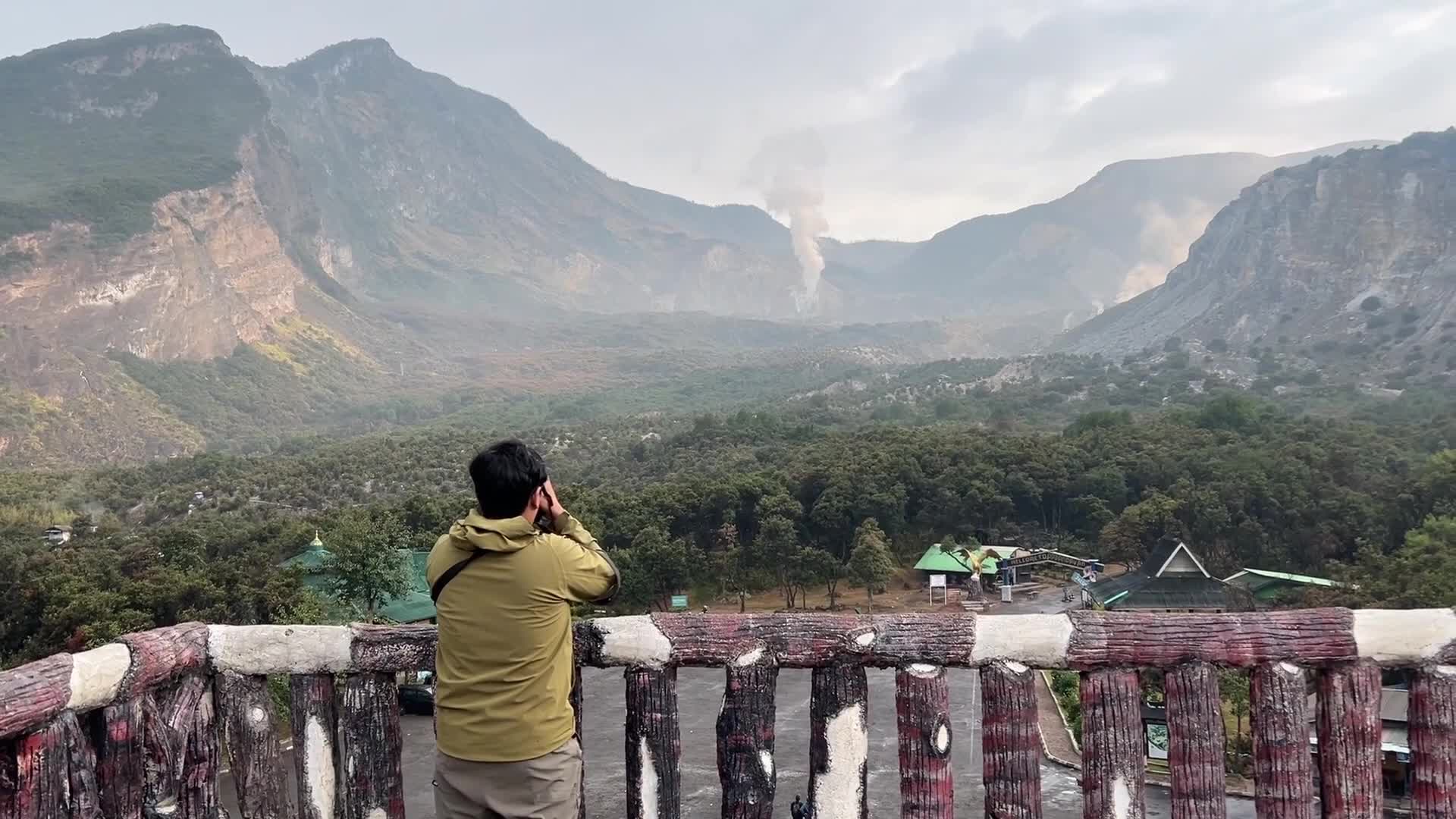 Mount Papandayan After Rare Blue Fire Phenomenon Emerges