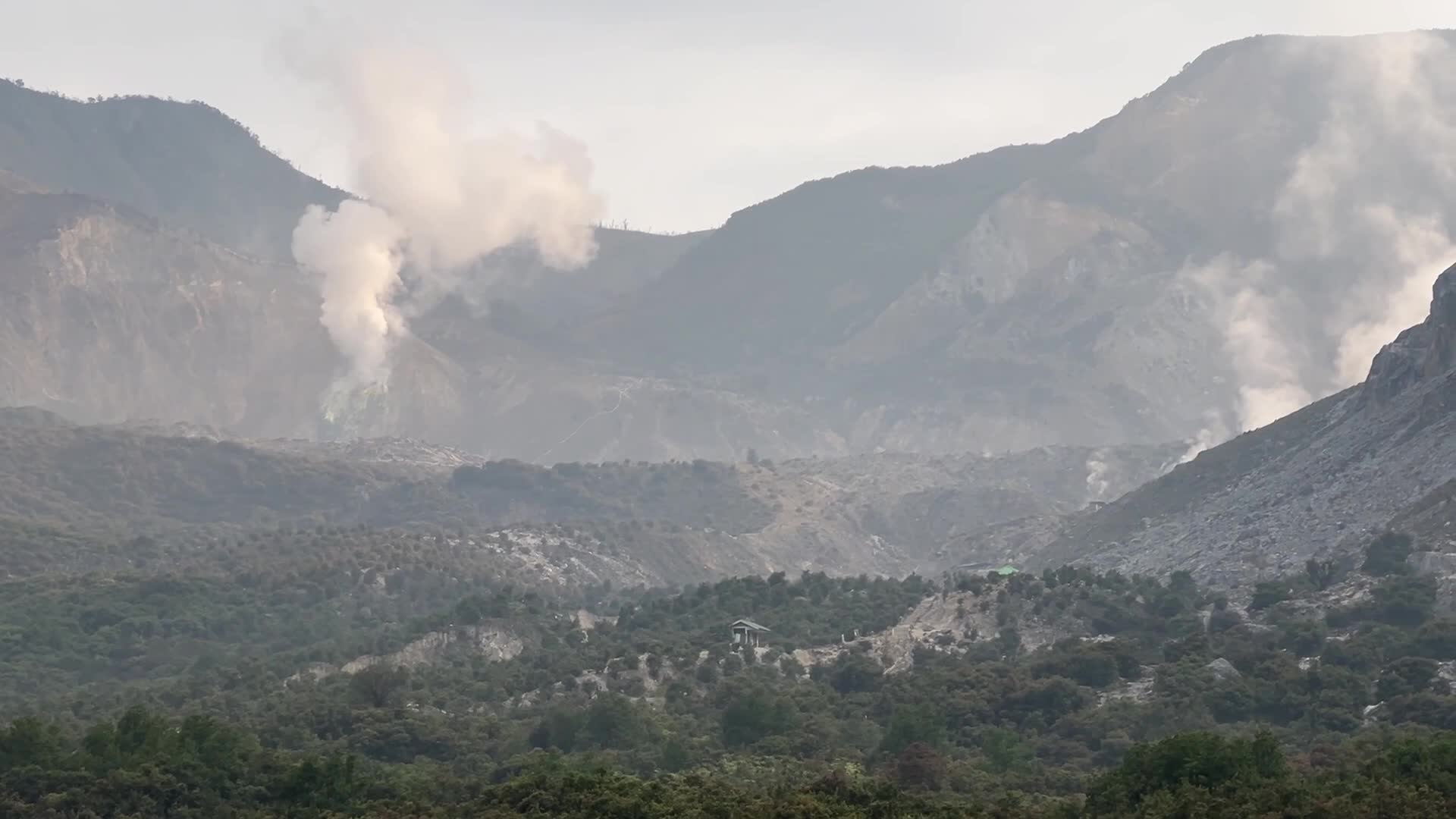 Mount Papandayan After Rare Blue Fire Phenomenon Emerges