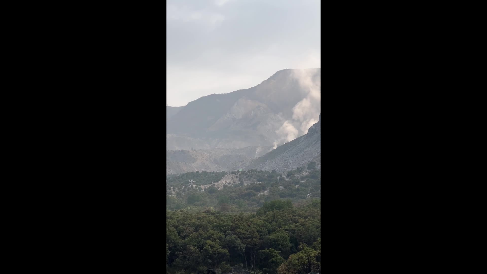 Mount Papandayan After Rare Blue Fire Phenomenon Emerges