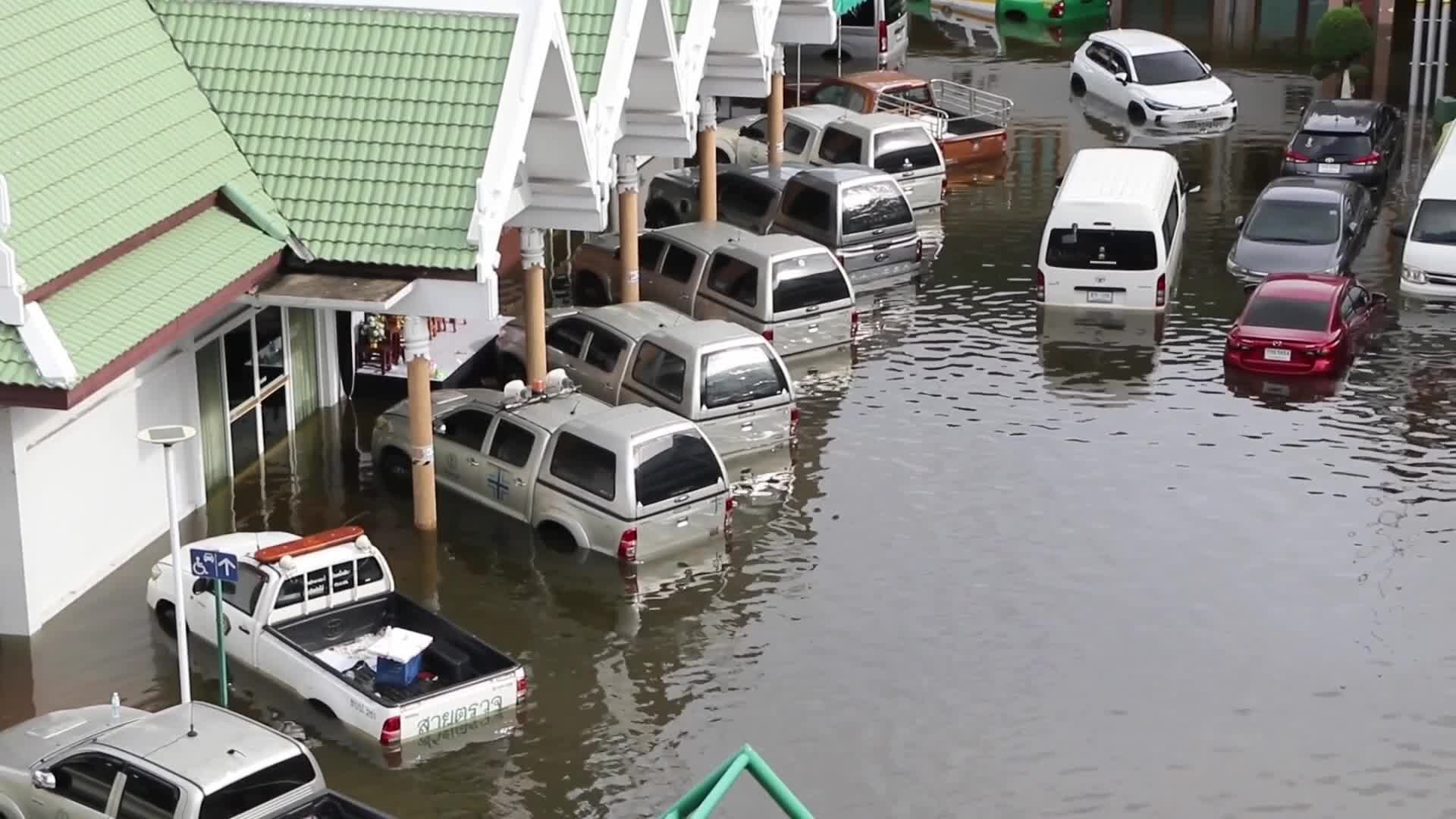 Damage vehicles from floods.