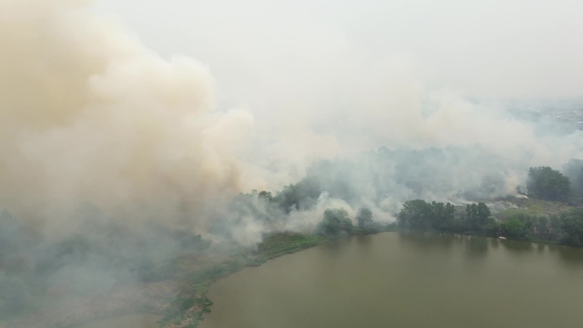 Large Wildfire Breaks Out in Palembang, Indonesia