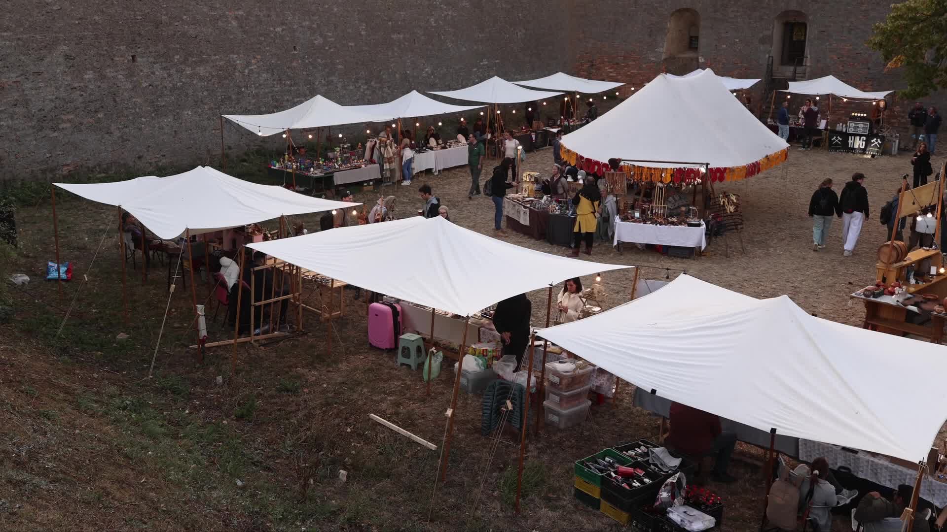 Vendor Stalls at Medieval Festival in Novi Sad, Serbia