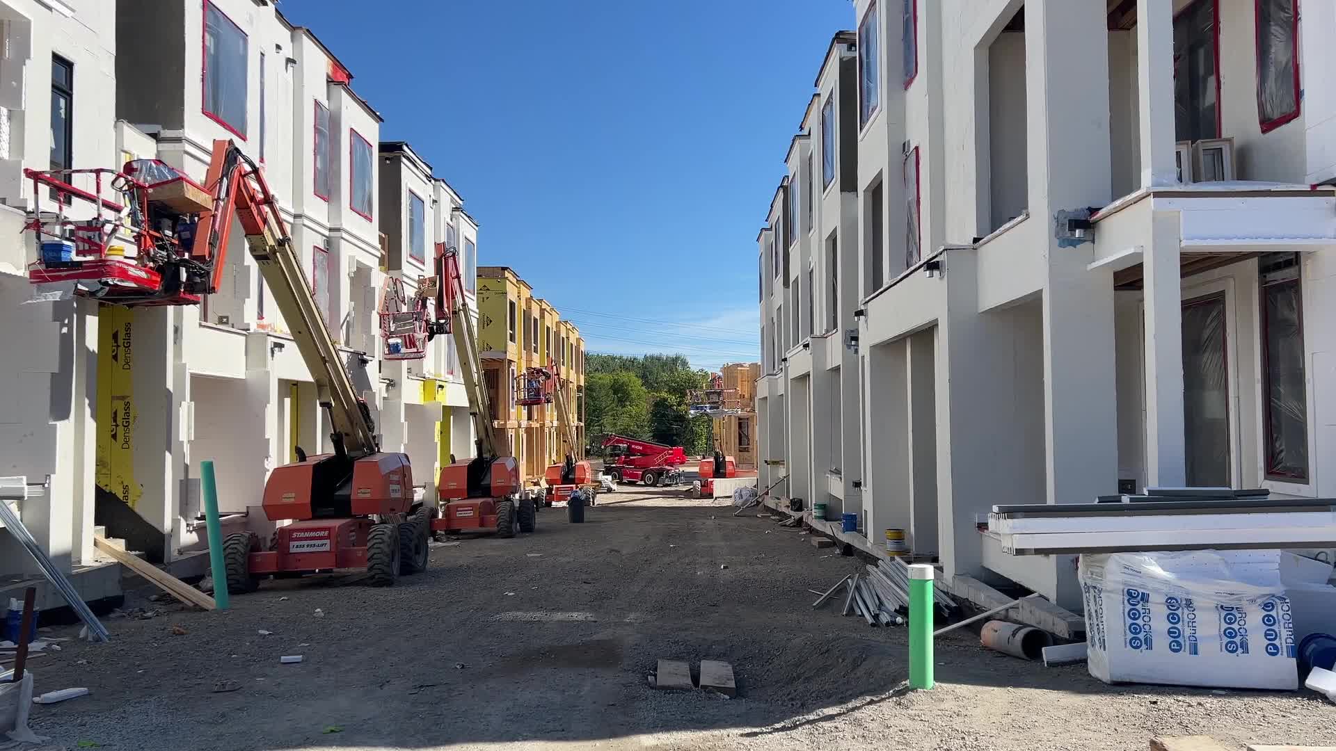 New houses under construction in Toronto