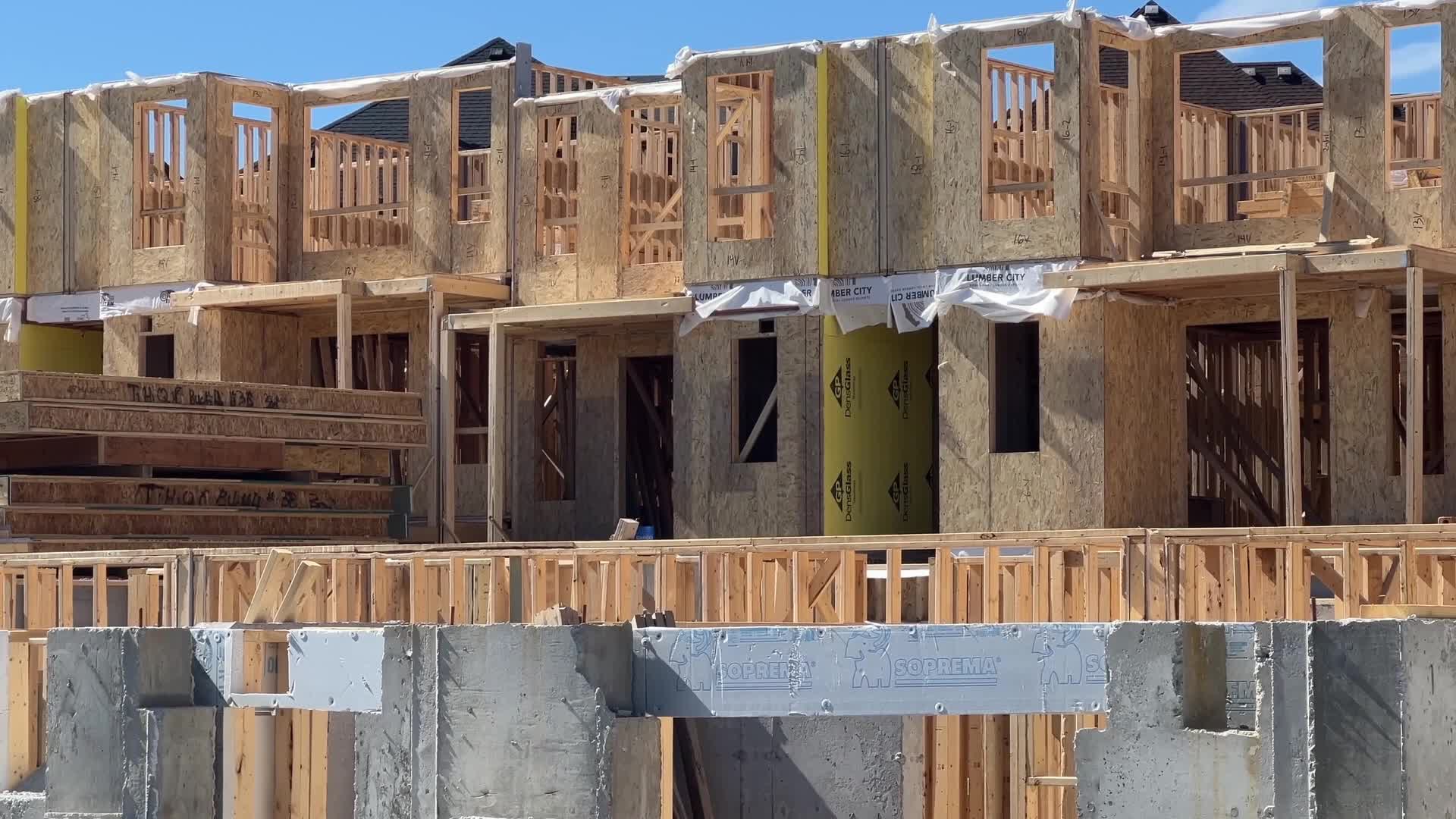 New houses under construction in Toronto