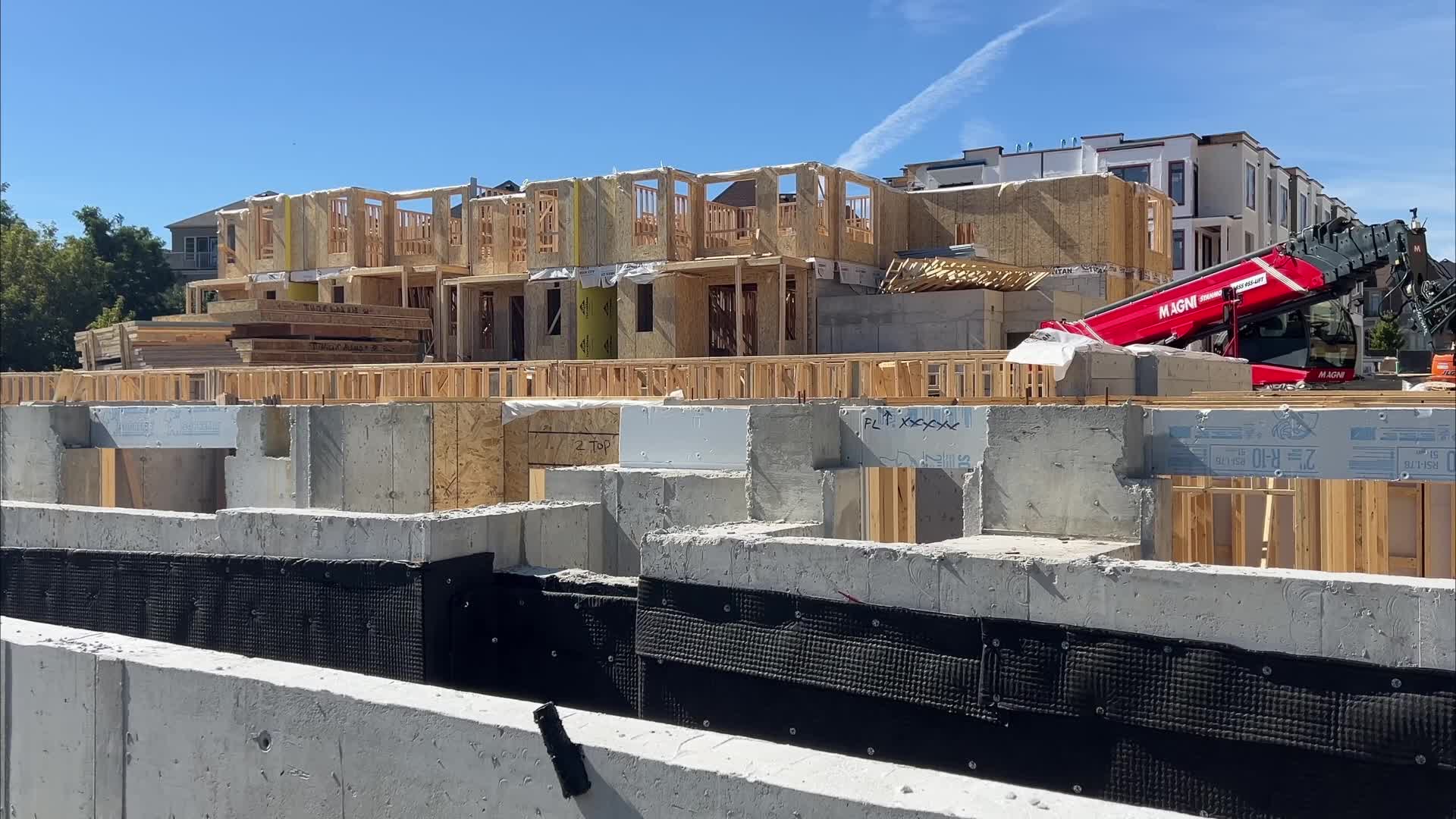 New houses under construction in Toronto